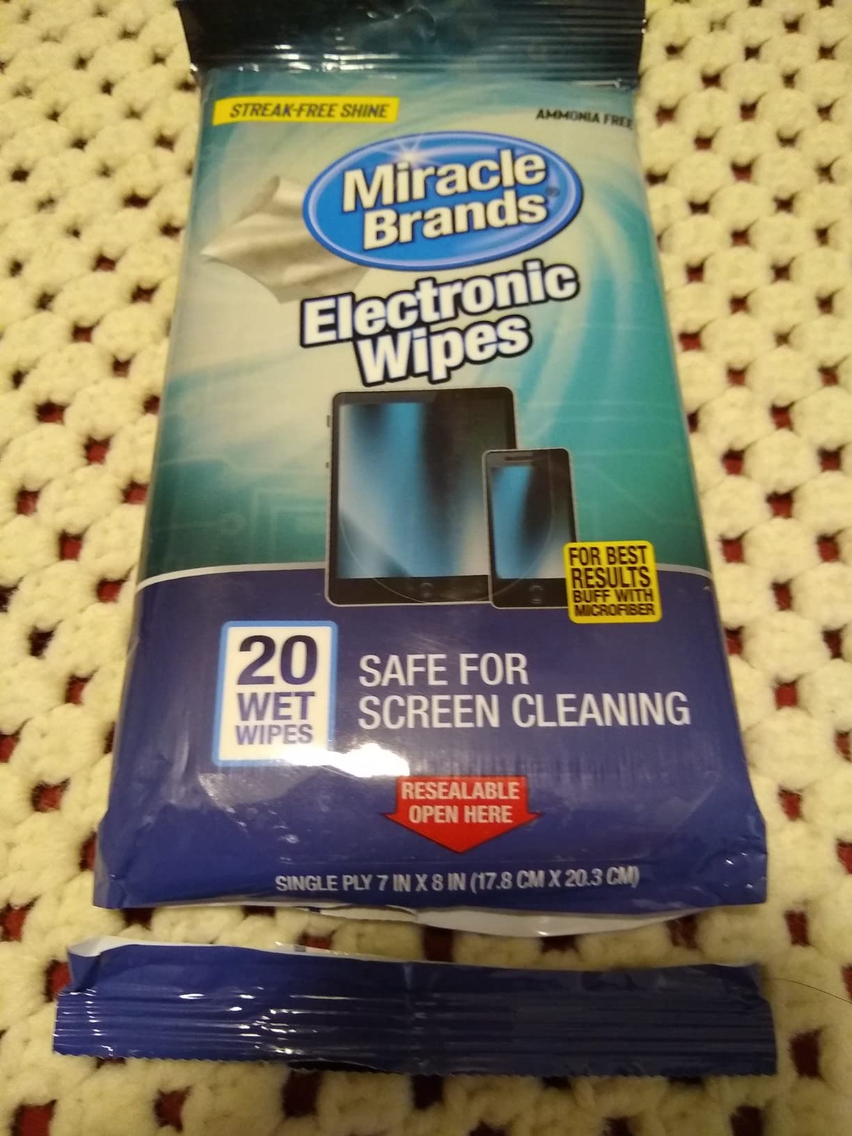MiracleWipes for Electronics Cleaning - Screen Wipes Designed for TV, Phones, Monitors and More - Includes Microfiber Towel - (30 Count) customer photo 2
