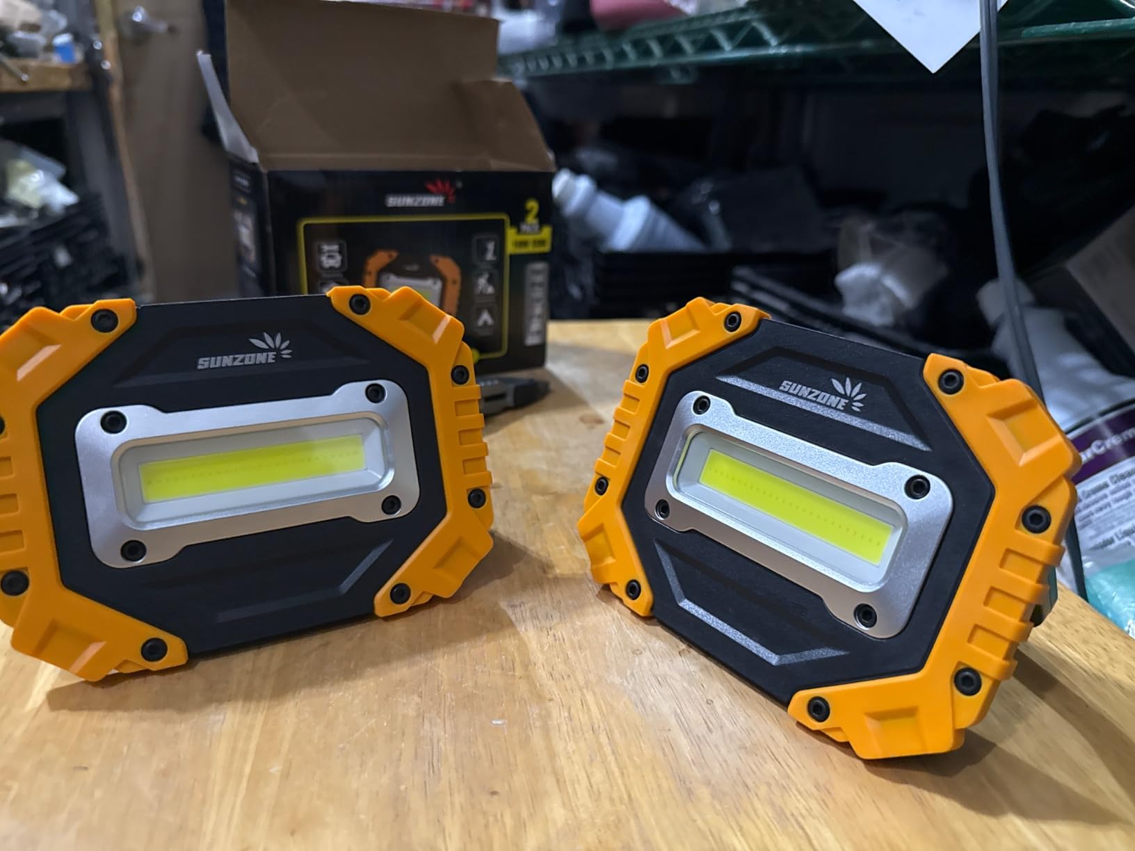 Sunzone Portable LED Work Light,AA Battery Powered Flood Lights,2 Pack customer photo 1