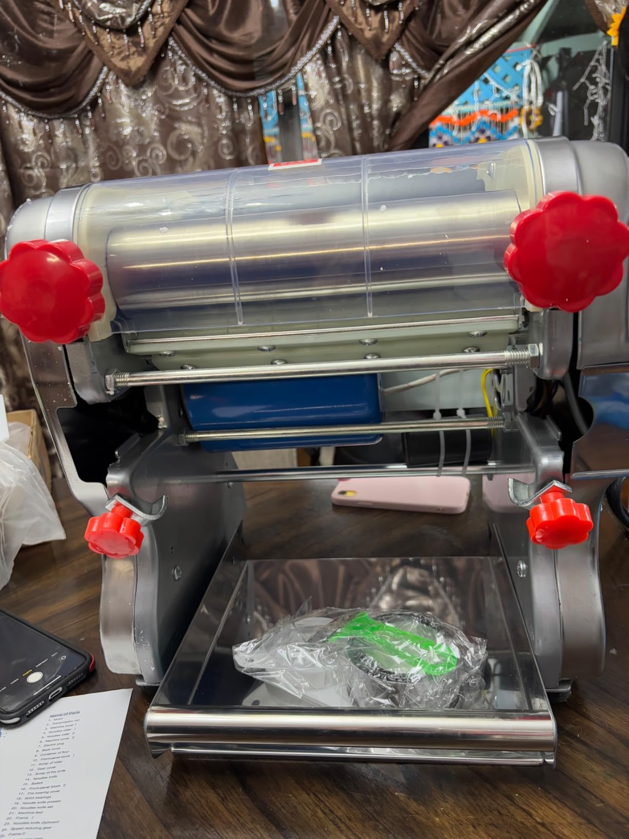 Hengwei 750W 110V Stainless Steel Commercial Electric Noodle Making Pasta Maker Dough Roller Noodle Cutting Machine(Noodle Width 22CM,Knife Length 180cm,Noodle Width 2mm / 6mm) Shipping from US customer photo 1