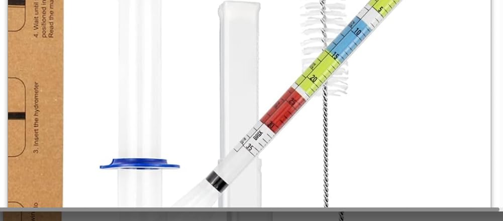 Circrane Hydrometer & Glass Test Jar Set, Triple Scale Alcohol Hydrometer with Glass Cylinder for Brew Beer, Wine, Mead and Kombucha, ABV, Brix and Gravity Test Kit, Home Brewing Supplies customer photo 1