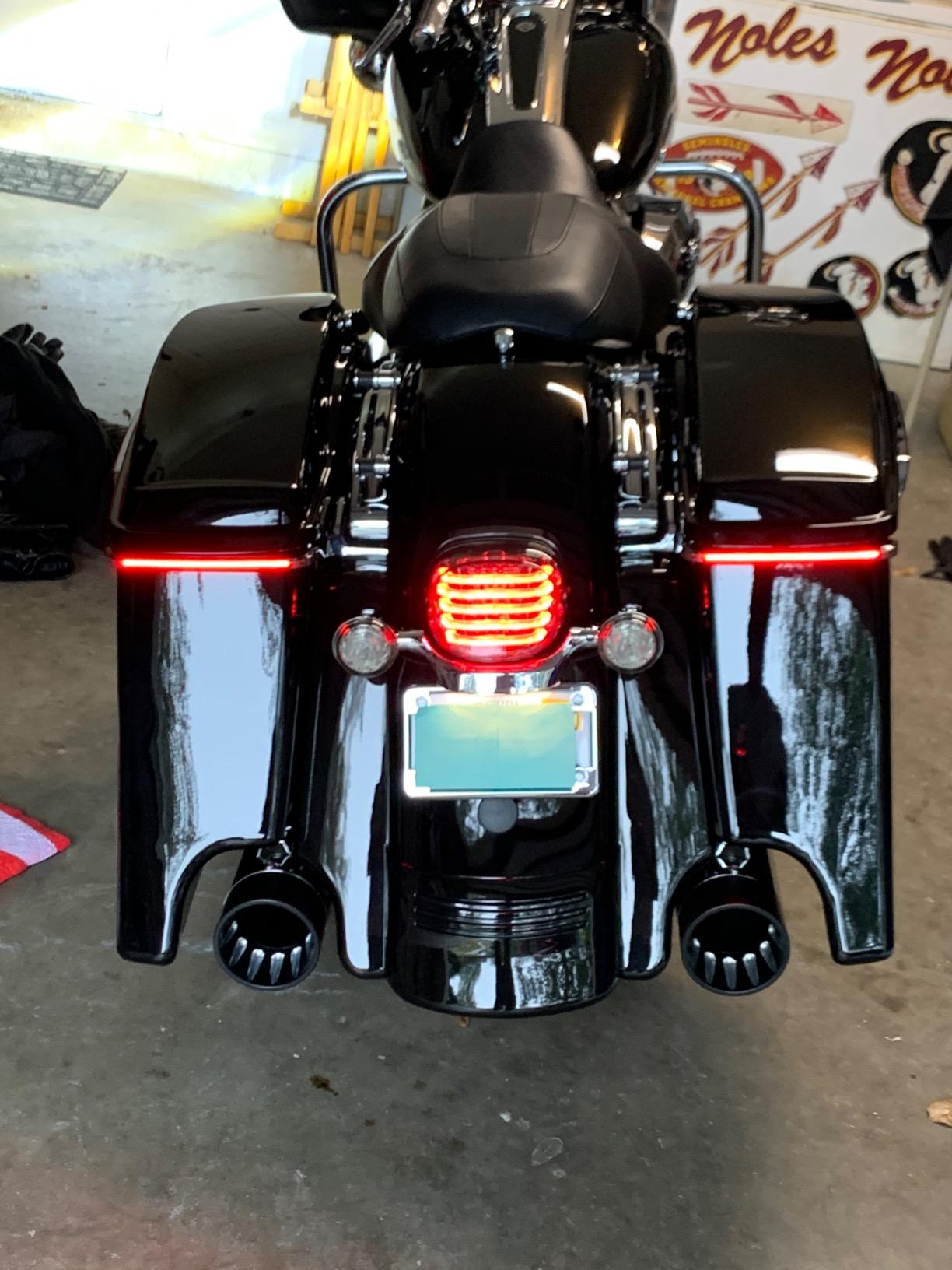 SHARKROAD Super Loud Version Chrome 4” Slip On Mufflers Exhaust Pipe for Harley 2017-UP Touring Road King, Steet Glide Baggers customer photo 2