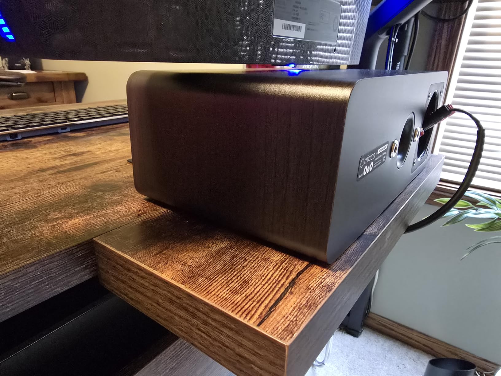 Micca OoO Slim Passive Center Channel Speaker, Home Theater, Each, Walnut customer photo 1