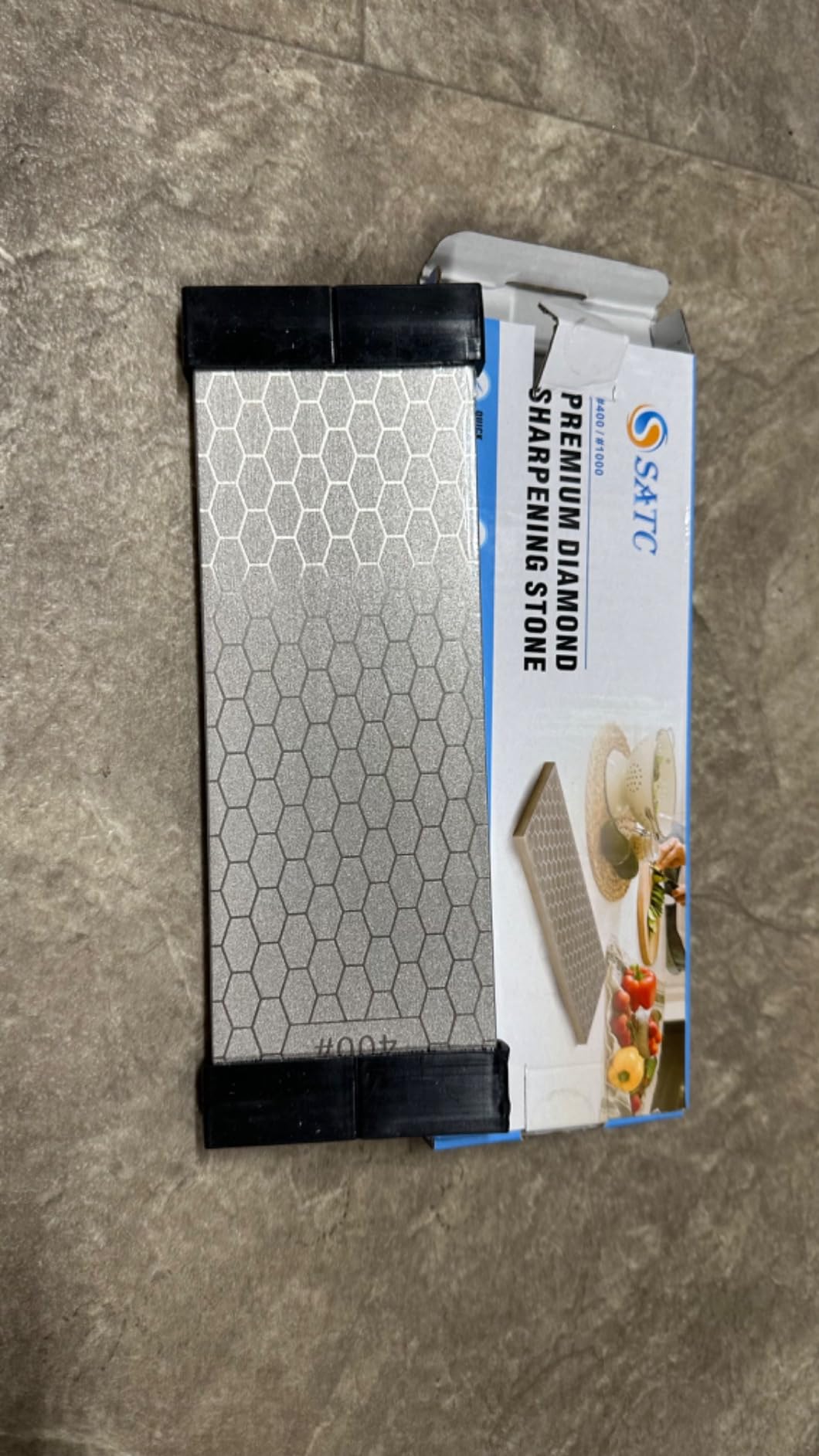 S SATC Diamond Sharpening Stone 2 Side Grit 400/1000 Diamond Plate Honing Stone 8-inch Hone Sharpener White customer photo 2