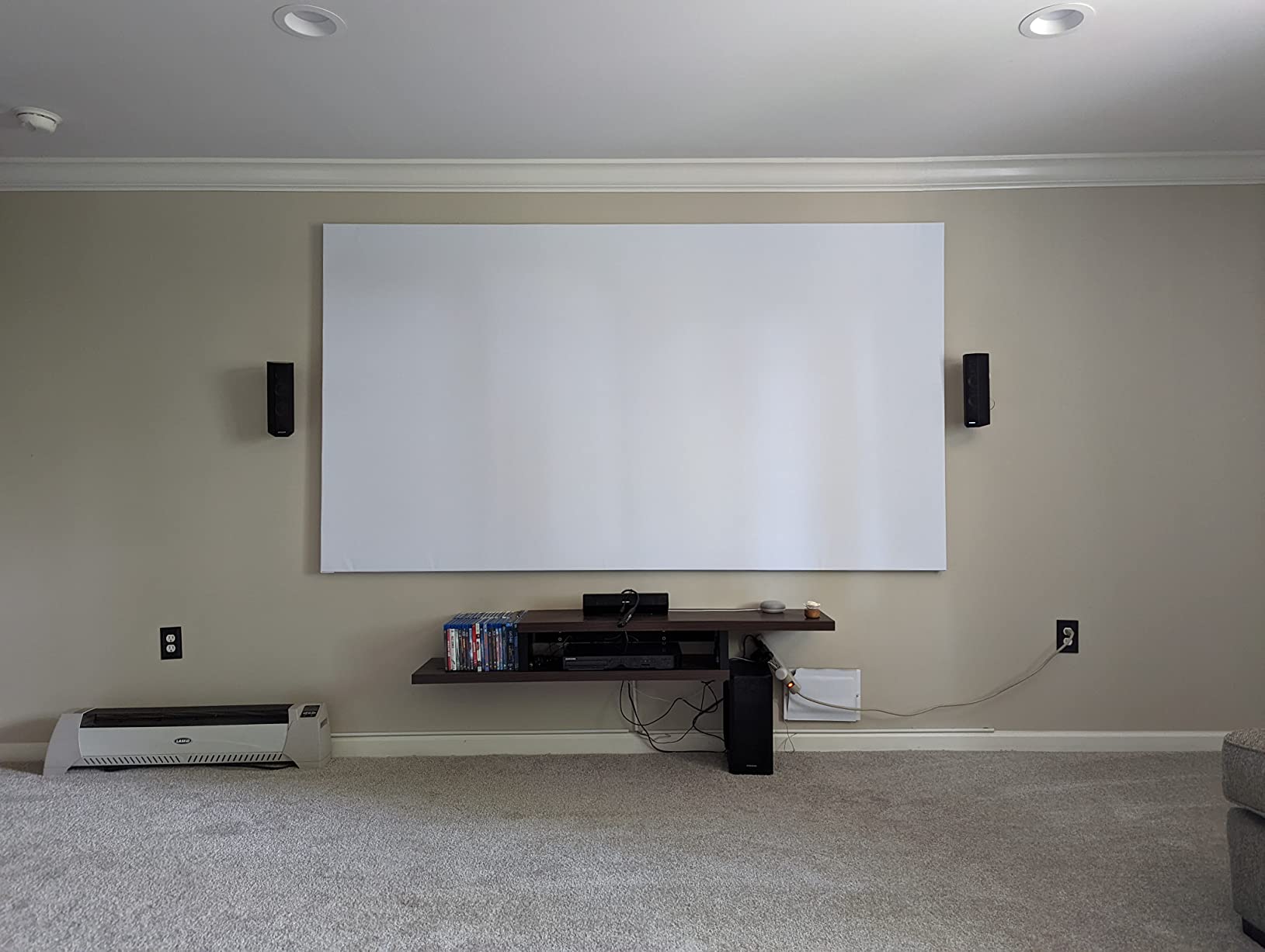 Projector Screen Material Ambient Light Rejecting Fabric 69x118 inch for Max 130 inch 16:9 Projection Screen DIY, Black Backing 4K Ultra HD Front Projection EVA Polymer Material (Grey) customer photo 2