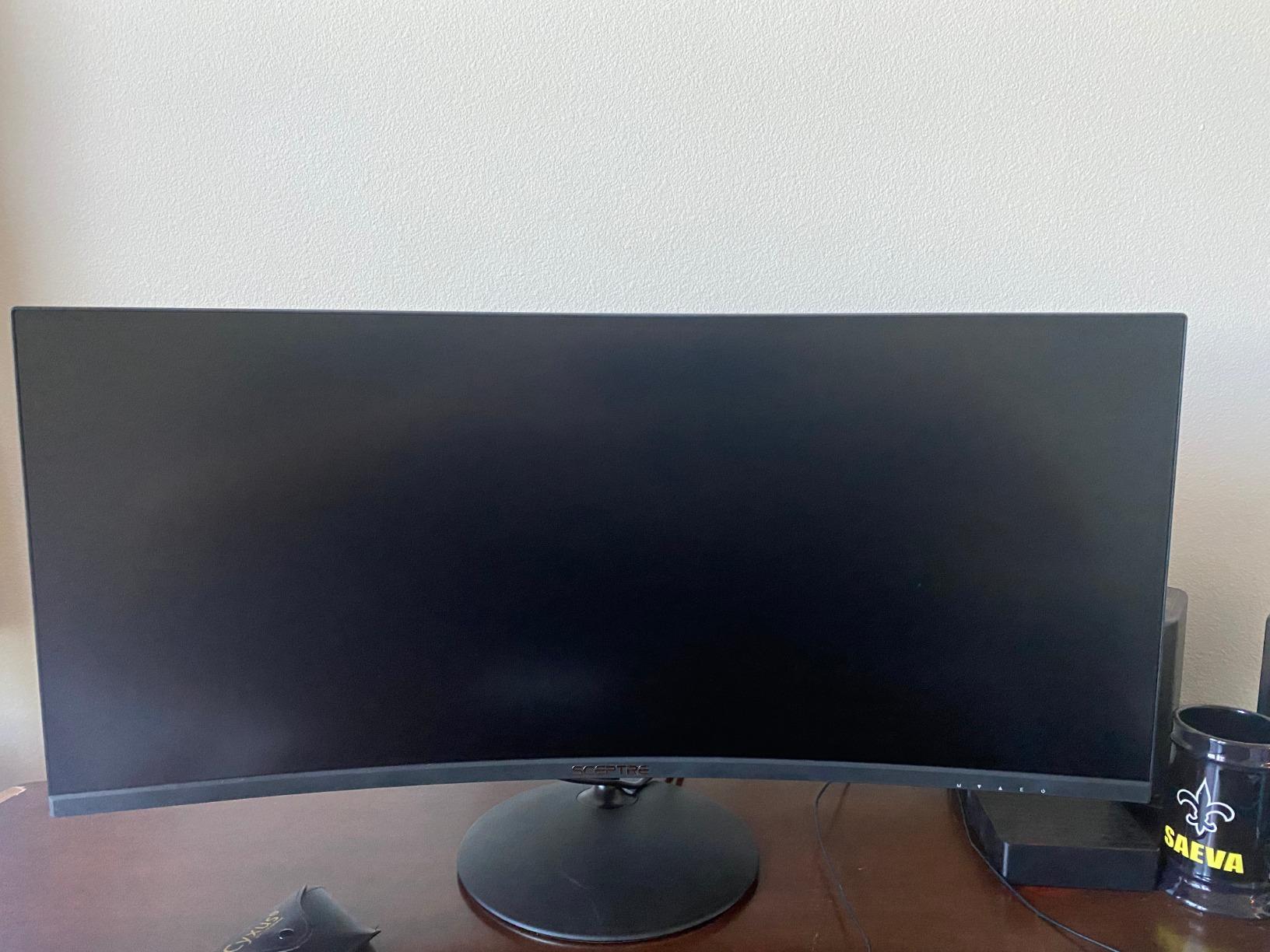 Sceptre 34-inch Curved UltraWide 21:9 Creative LED Monitor 2560x1080 Frameless HDMI DisplayPort Up to 100Hz, Machine Black 2020 (C345W-2560UN) customer photo 2