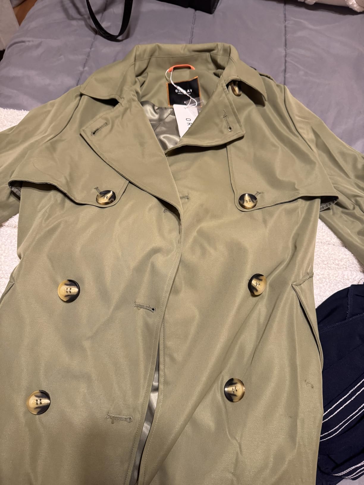 Orolay Women's 3/4 Length Double Breasted Trench Coat Lapel Jacket with Belt customer photo 1