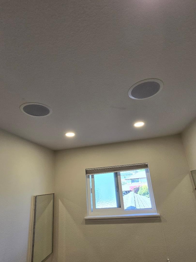 Herdio 5.25 Inch Bluetooth Ceiling Speakers Home Recessed Speaker System 300 Watts Suitable for Humid, Kitchen, Bedroom, Bathroom, Covered Patio (A Pair) customer photo 2