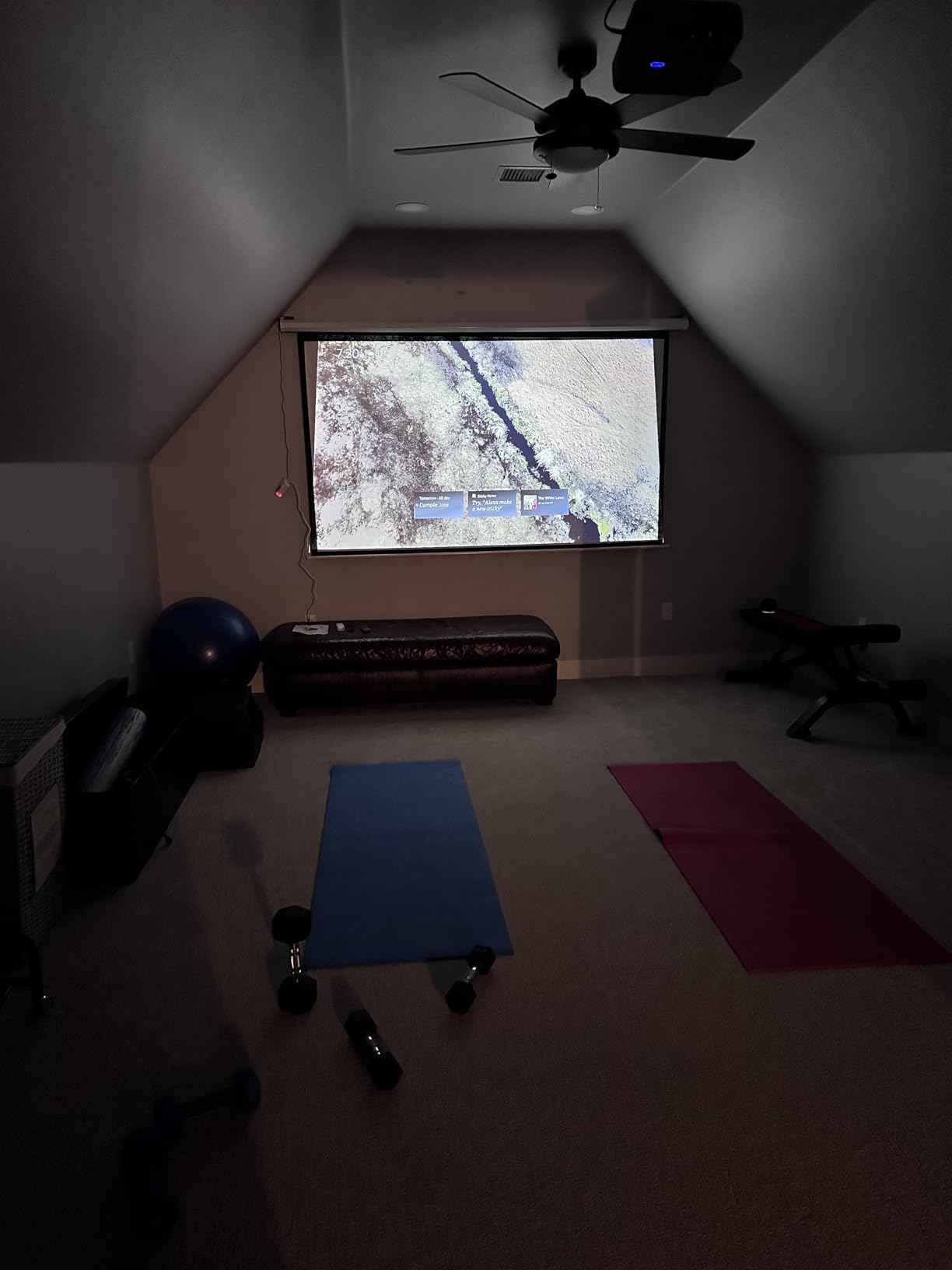 100 Inch Motorized Projector Screen with RF Remote, 16:9 HD, Silver Case | Wrinkle-Free 1.1 Gain Matte White PVC Wall/Ceiling Mount Movie Electric Projection Screen for Home Theater, Office & School customer photo 1