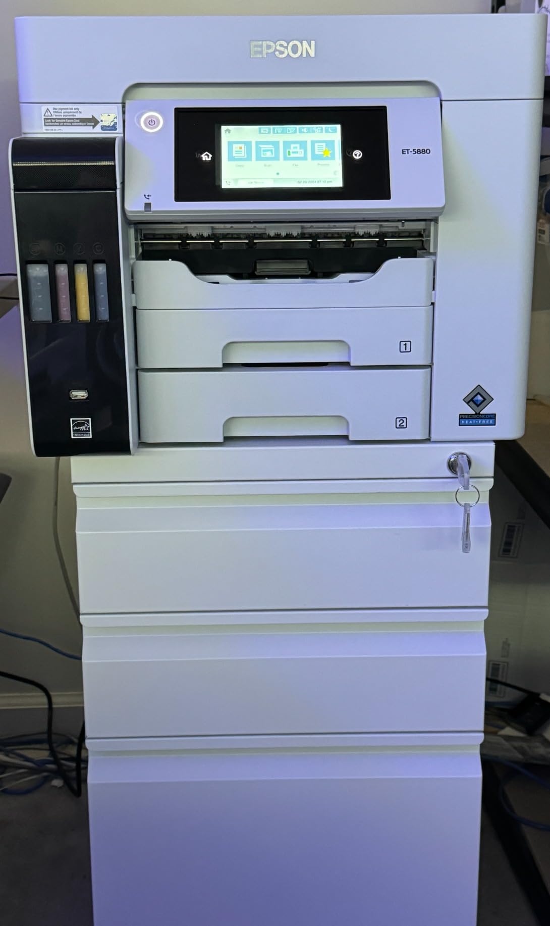 Epson EcoTank Pro ET-5800 Wireless Color All-in-One Supertank Printer with Scanner, Copier, Fax and Ethernet, White customer photo 1