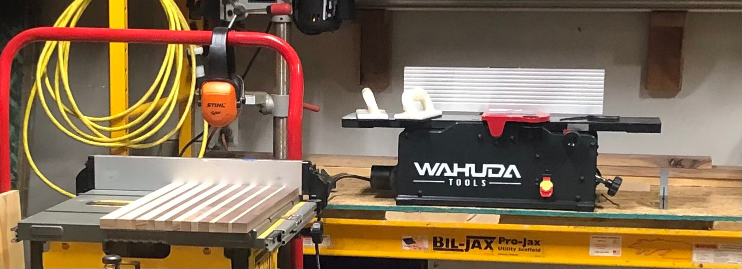 Wahuda Tools Jointer - 8-inch Benchtop Wood Jointer, Spiral Cutterhead Portable Jointer, Cast Iron Tables w/Pull Out Extensions, 4-Sided Carbide Tips & 10amp Motor, Woodworking Tools (50180CC-WHD) customer photo 1