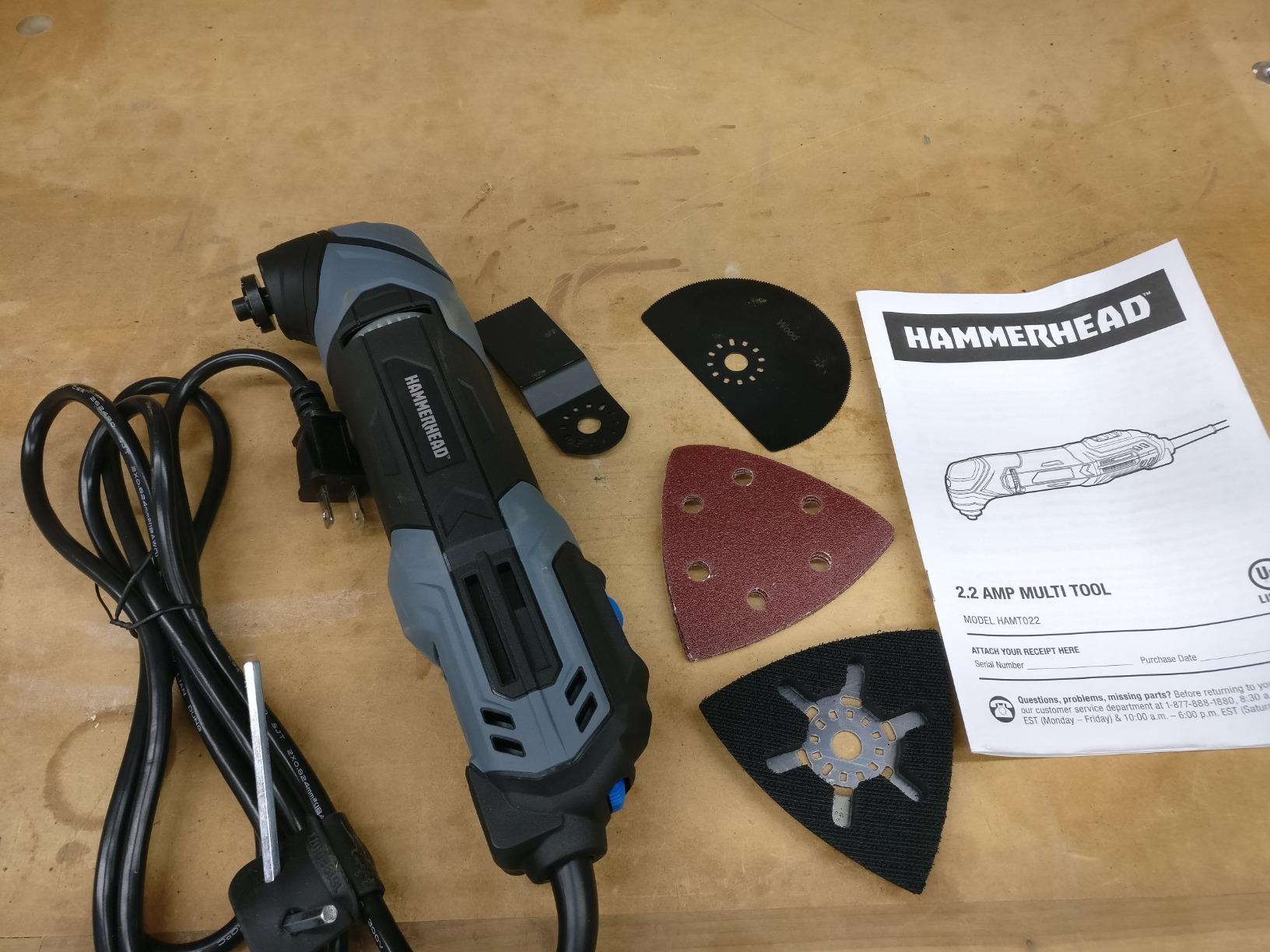 Hammerhead 2.2-Amp Oscillating Multi-Tool with 1pc Flush Cut Blade, 1pc Semicircle Saw Blade, 1pc Sanding pad, 3pcs Sanding Paper - HAMT022 customer photo 2