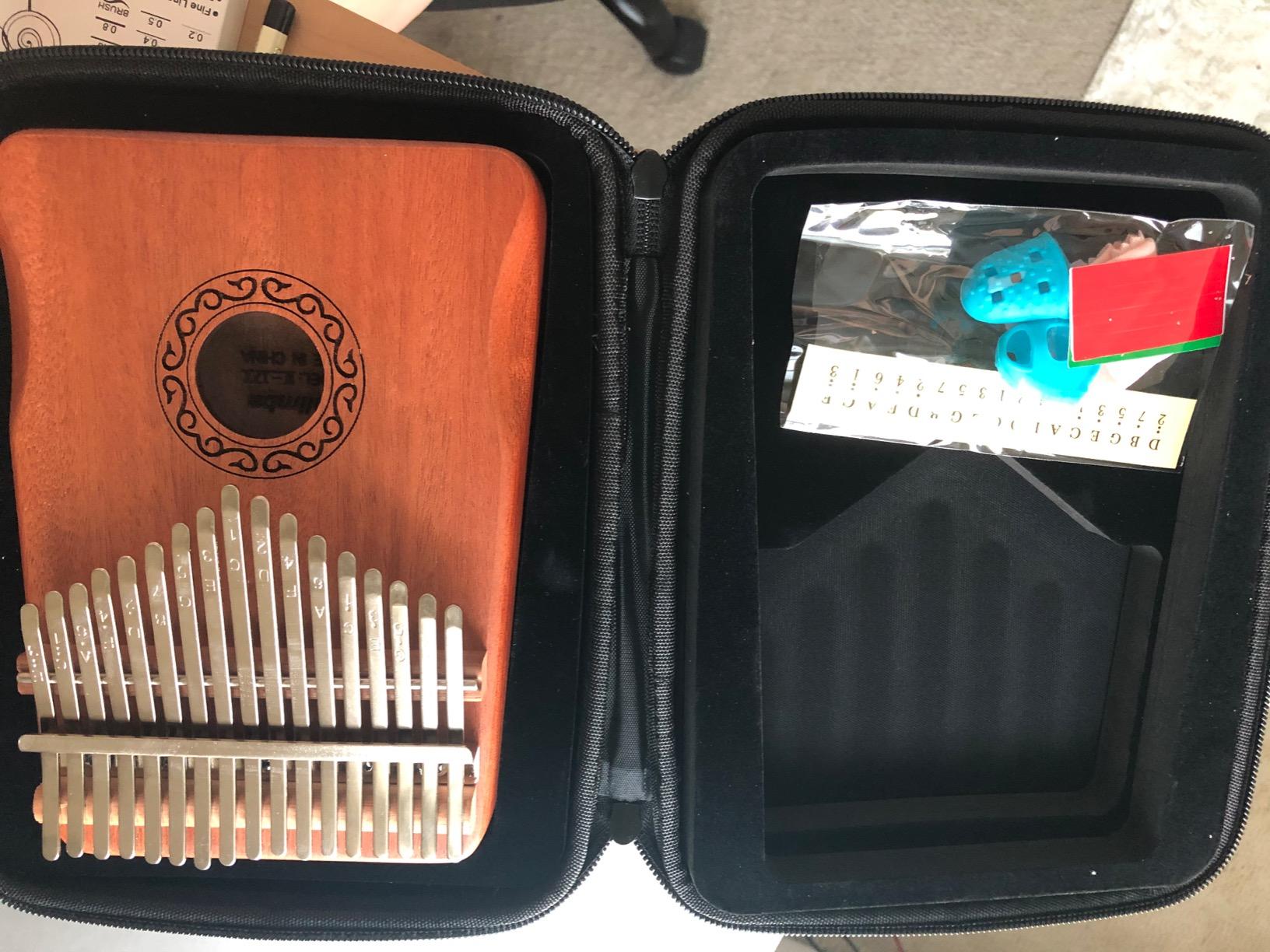 MIFOGE 17Keys Kalimba Thumb Piano with Hard Case Mahogany customer photo 2