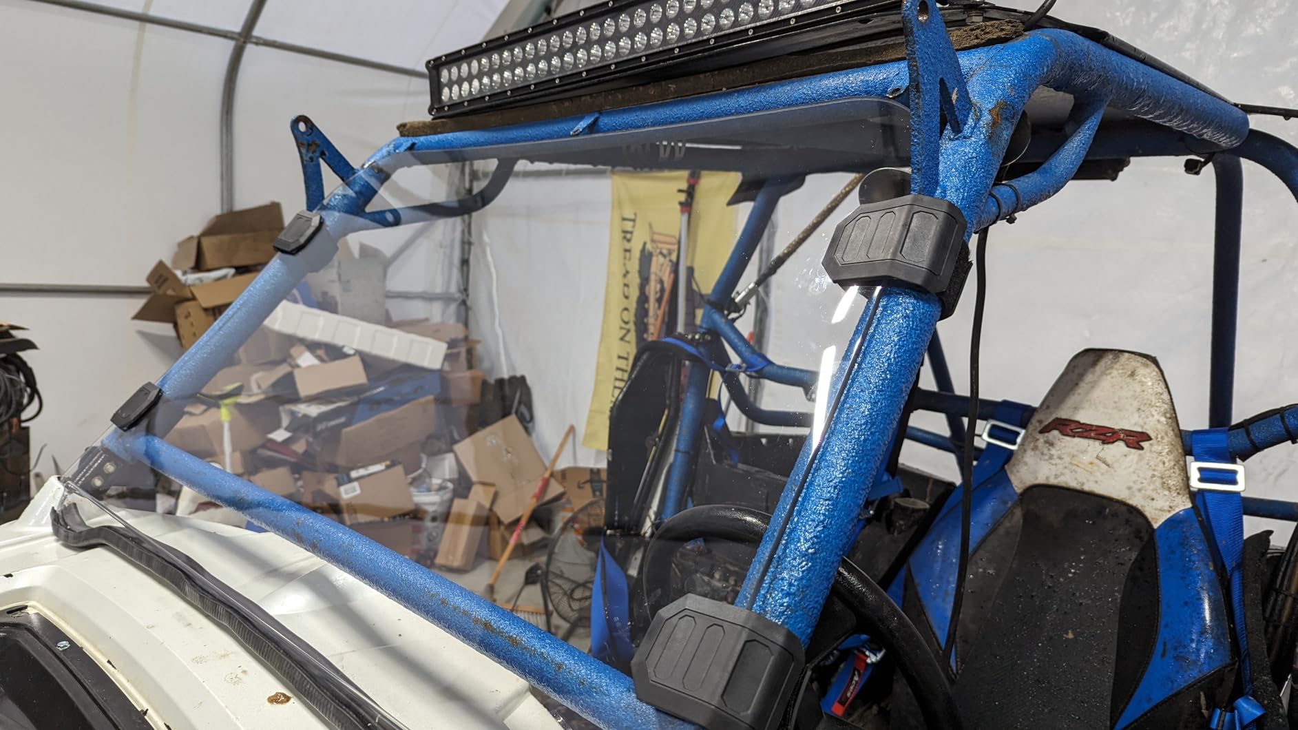 KEMIMOTO UTV Windshield Pre-installed Rubber Strips, Compatible with Polaris RZR 800 / RZR 570 / XP 900 2008-2020 UTV Front Full Windshield UV Resistance PC Clear Vsion Window customer photo 1