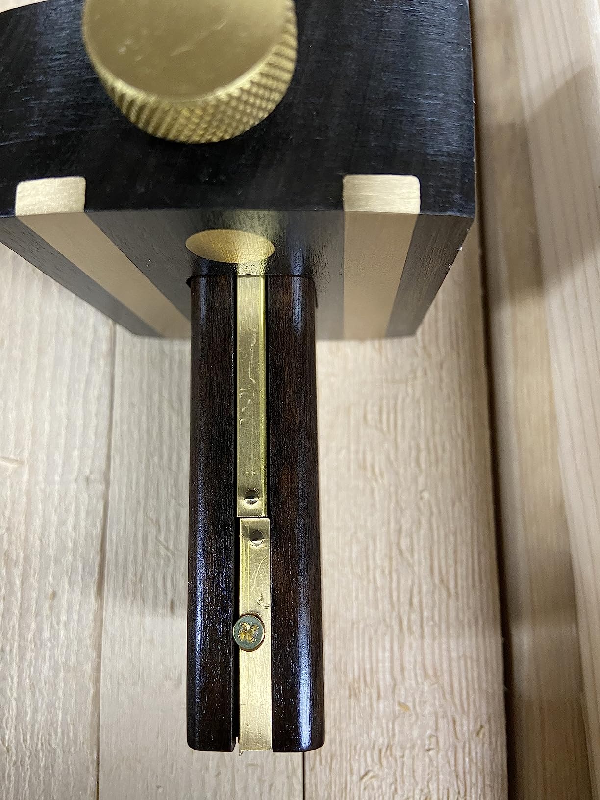 Mortise Gauge Woodworking Marking Gauge Ebony Mortise Square Gauge 6.4 Inches Sliding Mark Scraper Marker Measuring Tool with Brass Screw Type Adjustable Head Meter Carpentry Carpenter Accessories customer photo 1