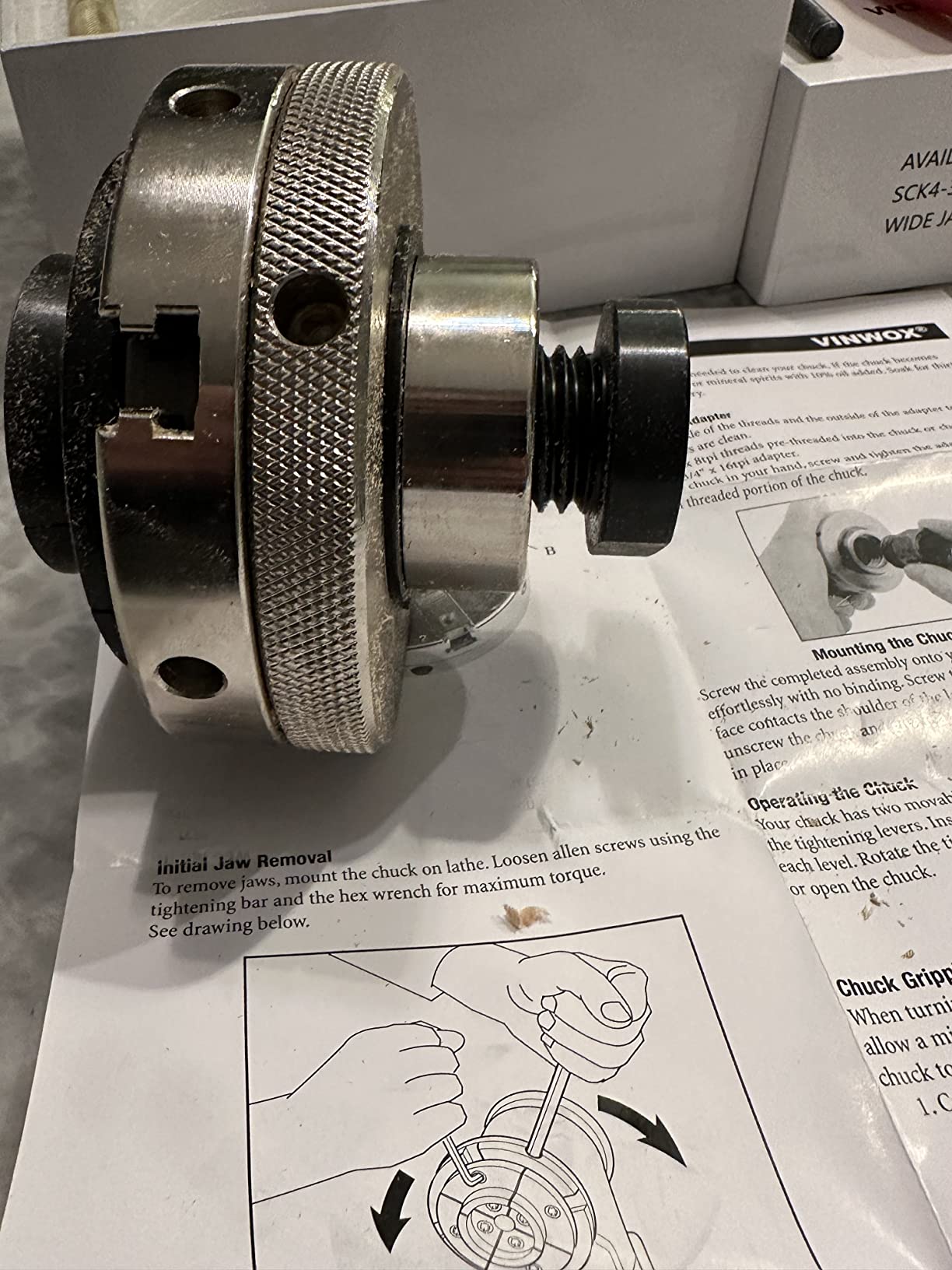 4INCH 4-Jaw Self-Centering Wood Lathe Chuck, 2