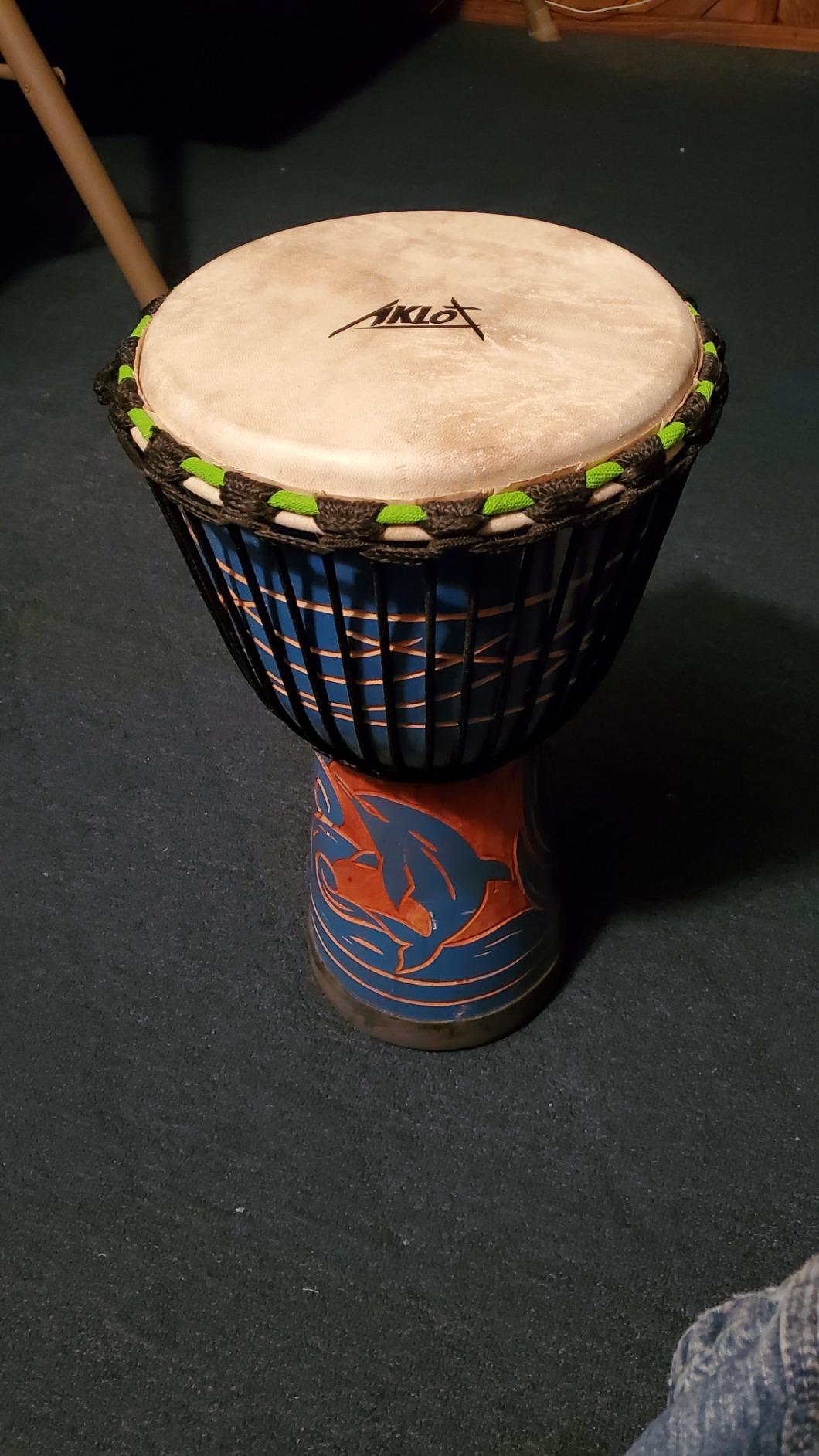 Djembe Drum, AKLOT African Drum Cloth Stitching 11'' x 20'' ABS Resin Lightweight Goatskin Drumhead for Starter Beginners customer photo 2