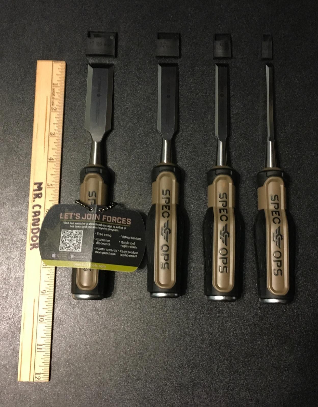 Spec Ops Tools Wood Chisel for Carpentry & Woodworking, Beveled Edge High-Carbon Steel Blade, Full Tang Shock-Absorbing Grip, 4-Piece Set customer photo 1