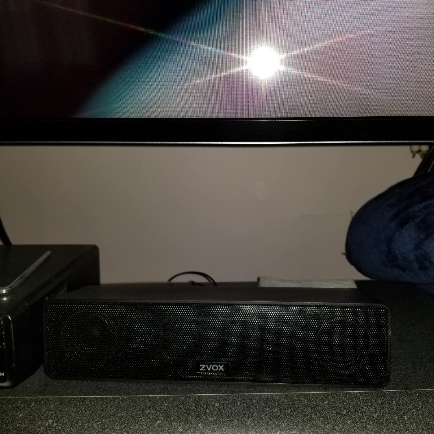 ZVOX AccuVoice AV100 Dialogue Clarifying Soundbar- 6 Levels of Voice Boost | Compact TV Speaker, AccuVoice Hearing Technology, Black customer photo 2