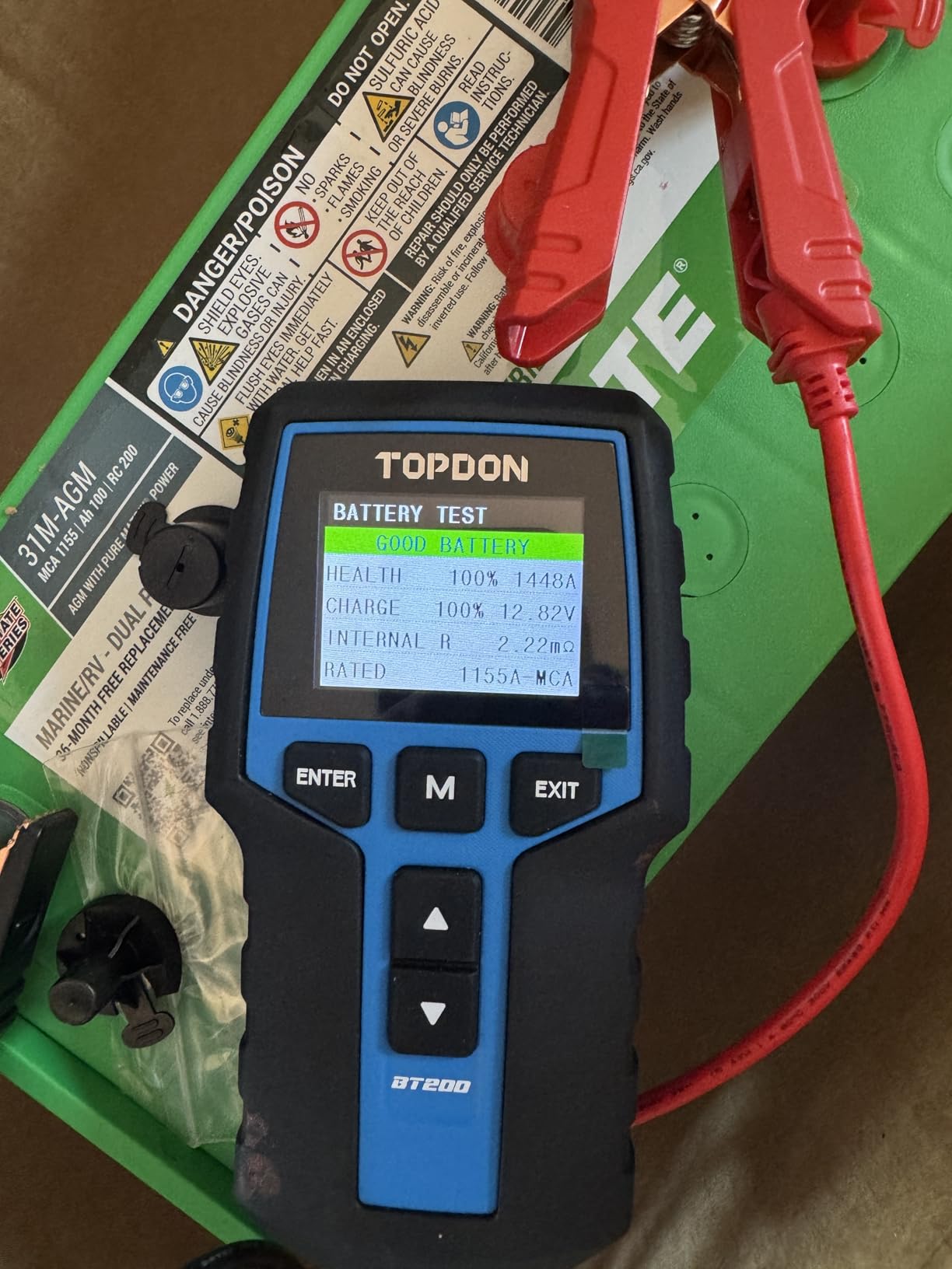 TOPDON BT200 Car Battery Tester, 12V/24V, 100-2000 CCA Load Tester customer photo 1
