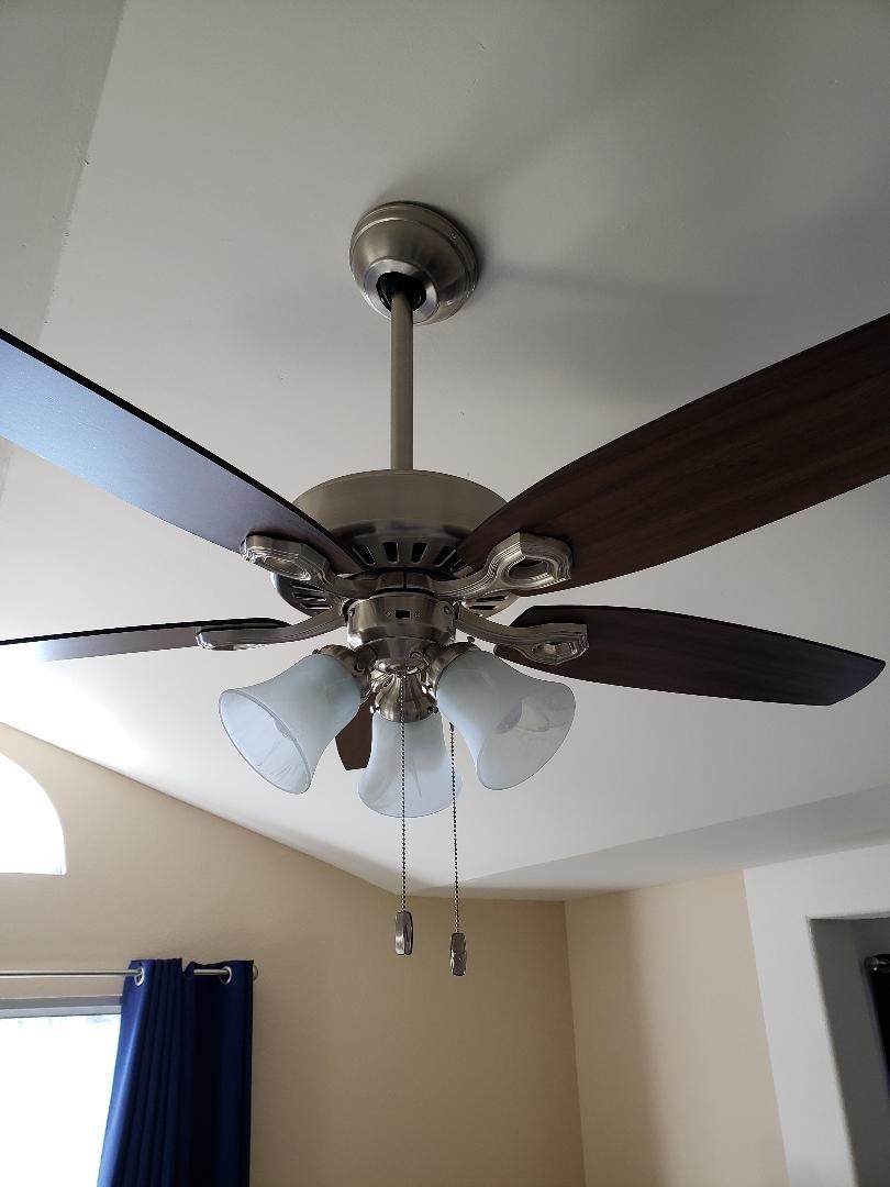 Hunter Builder Plus, Indoor, Ceiling Fan, Pull Chain, 52 inch, Matte Silver | with LED Lights, Standard Mount, 5 Blades, For Bedroom, Living Room, Includes Bulbs customer photo 2