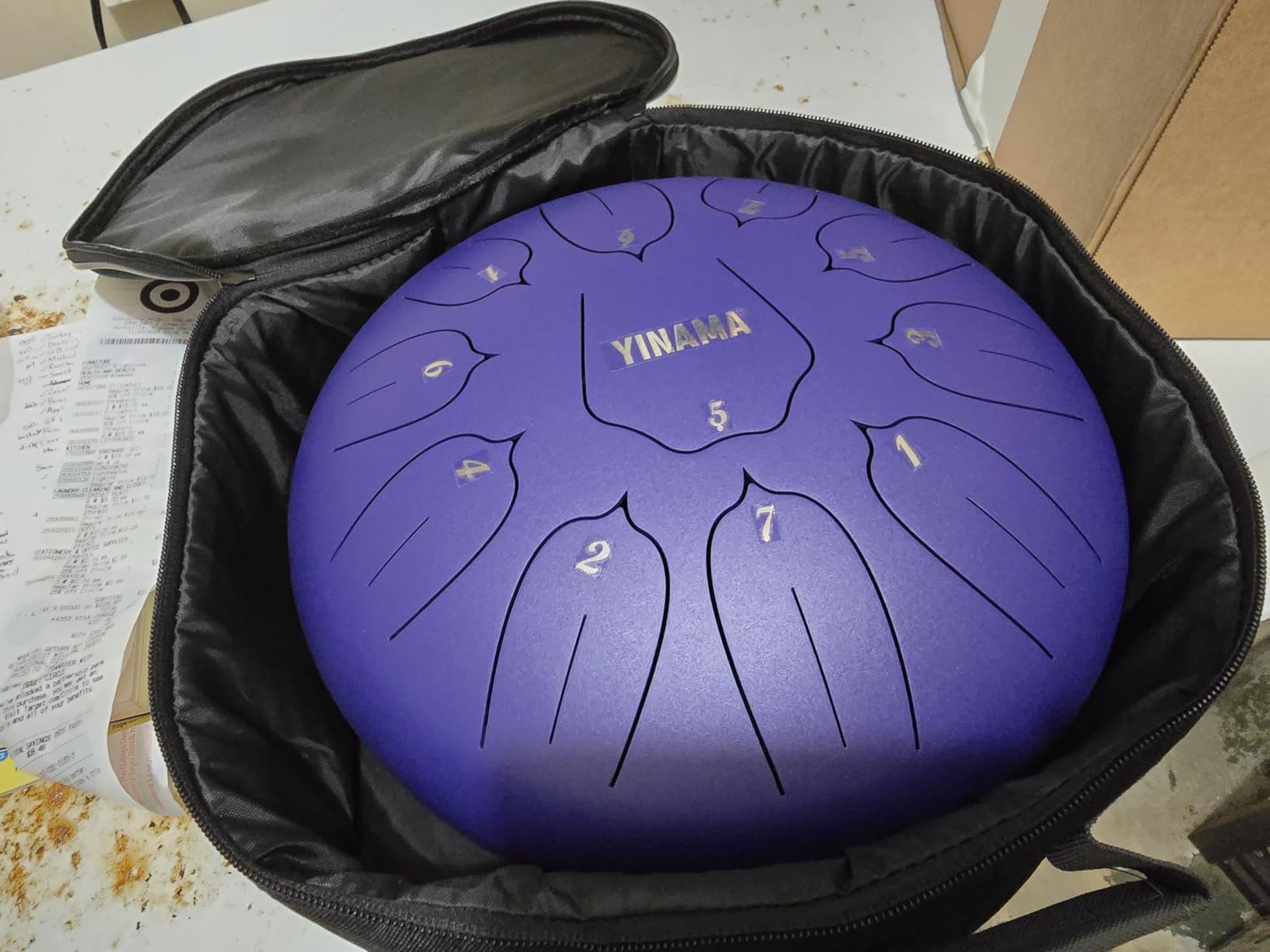 Steel Tongue Drum Percussion Instrument 11 Notes 12 inches Dark blue customer photo 2