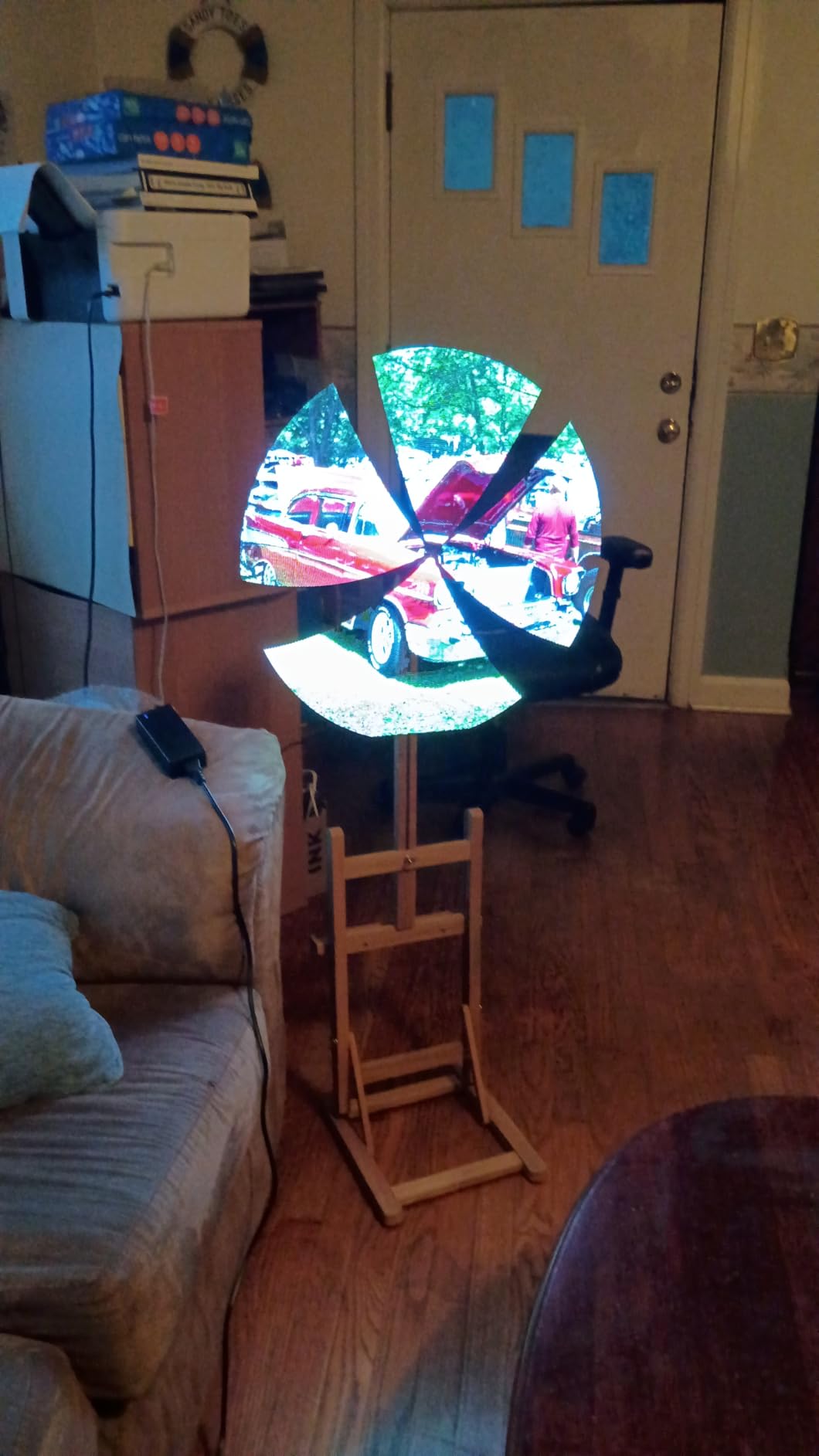 3D Hologram Fan, 52cm 3D Hologram Fan Projector HD LED Holographic Christmas Tree Advertising Display with Remote Bluetooth WiFi, 1500 Video Library for Business, Bar, Halloween Missyou 20.5 Inch customer photo 2