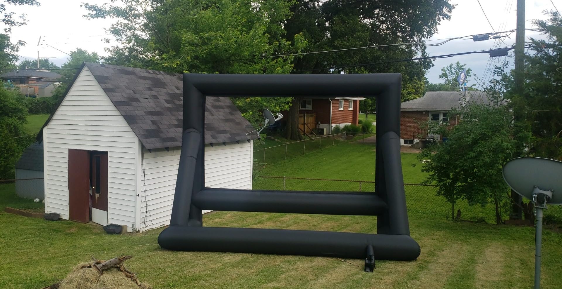 XHYCPY 21 Feet Inflatable Outdoor Projector Movie Screen - Package with Rope, Blower + Tent Stakes - Great for Outdoor Backyard Pool Fun (21 Feet) customer photo 1
