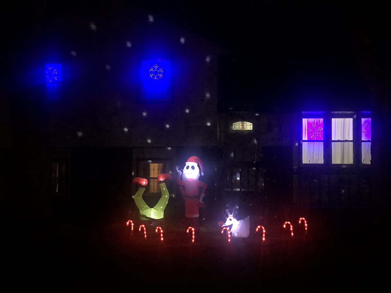 PEIDUO Christmas Projector Lights Outdoor, Multicolor Rotating Snowfall Projector, Moving Points Christmas Projection Lights Outdoor Yard Decorations customer photo 1