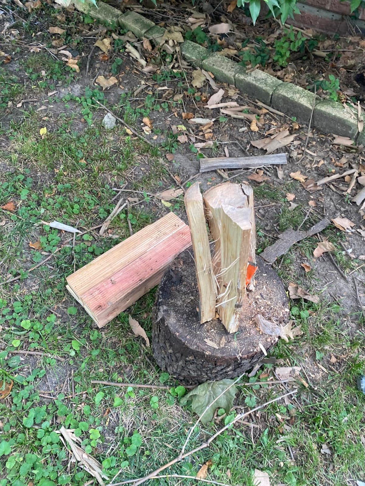 SPEED FORCE Firewood Kindling Log Wood Splitter – No Axe! Wedge Point Splits Firewood, 3 Inch Orange with Safety Cover customer photo 2