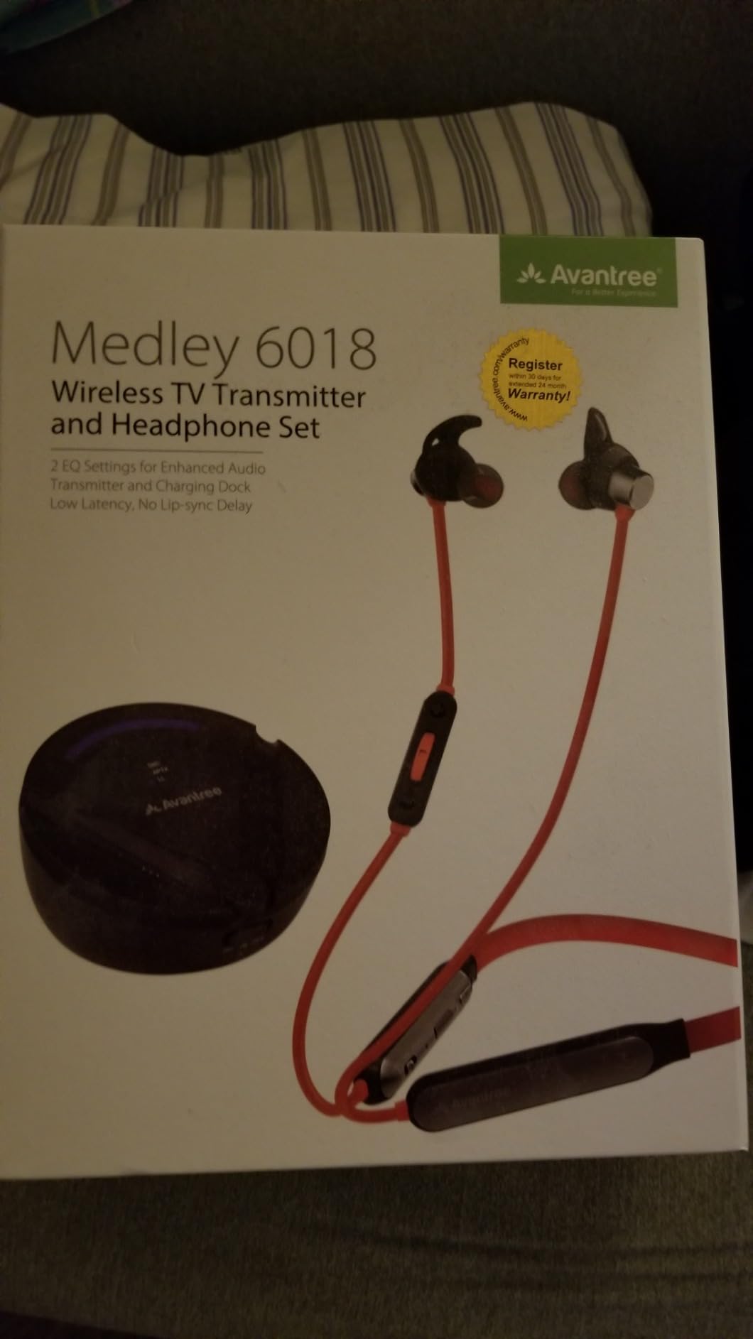 Avantree Medley Clear Wireless Earbuds for TV with Transmitter and Dock | Clear Dialogue, Enhanced Volume, Enhanced Volume, 20-Hour Battery Life, and a Comfortable Neckband customer photo 2