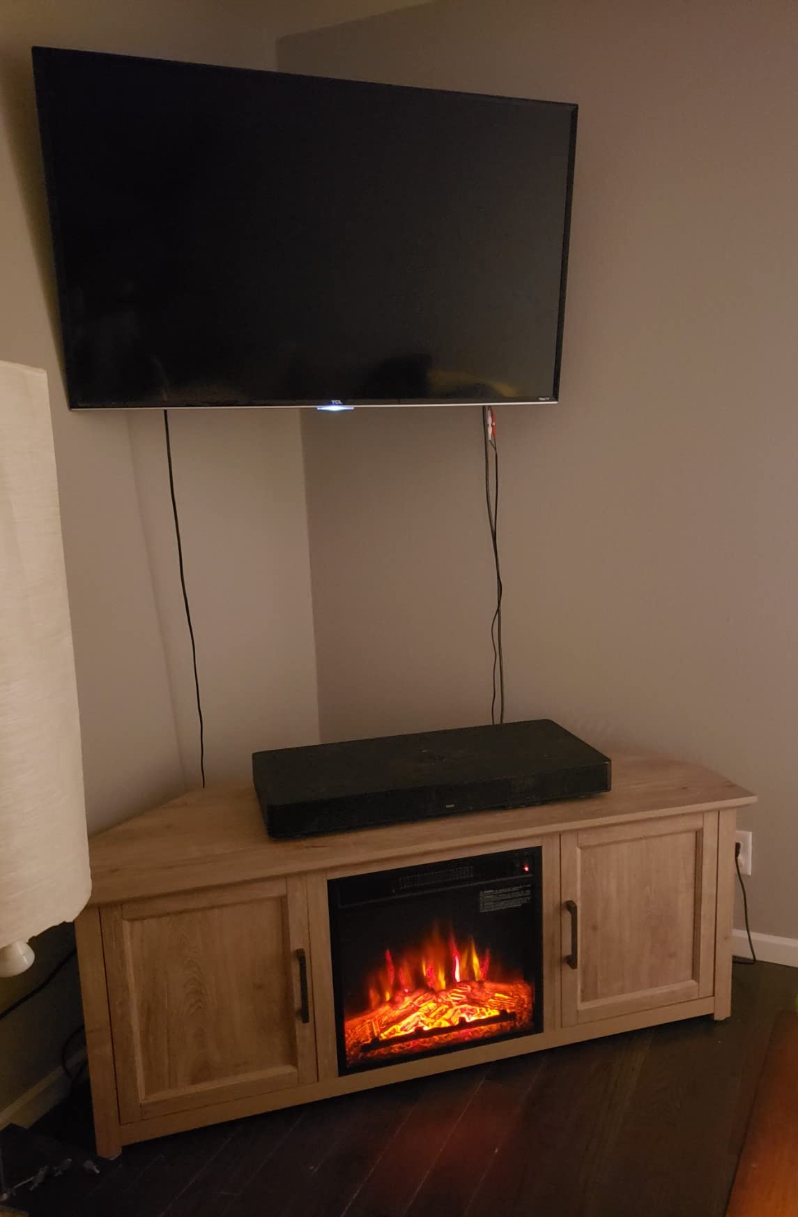Crosley Furniture Camden Corner Fireplace TV Stand Fits 65