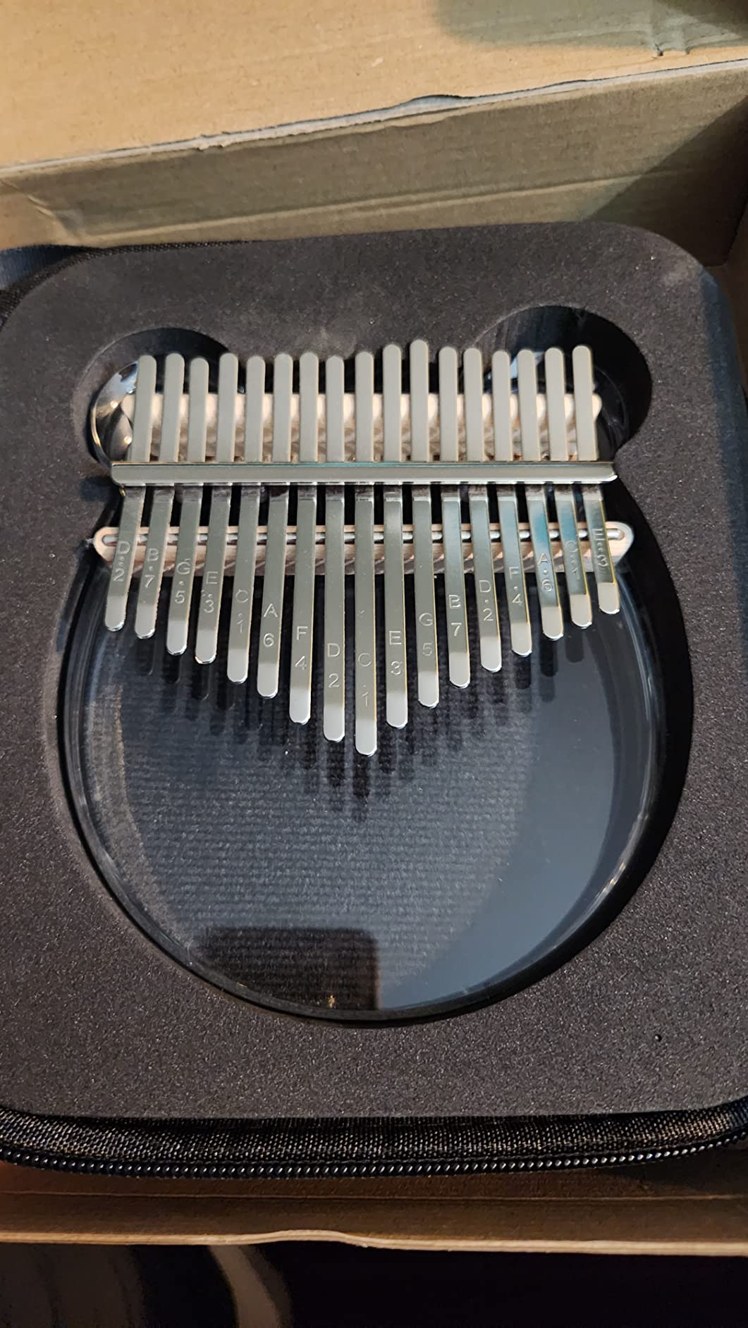 Clear Kalimba Thumb Piano With Eva Protective Case, Transparent Crystal Kalimba 17 Key, Musical Instrument Gifts, Cat Shape Finger Piano, Acrylic Mbira customer photo 2