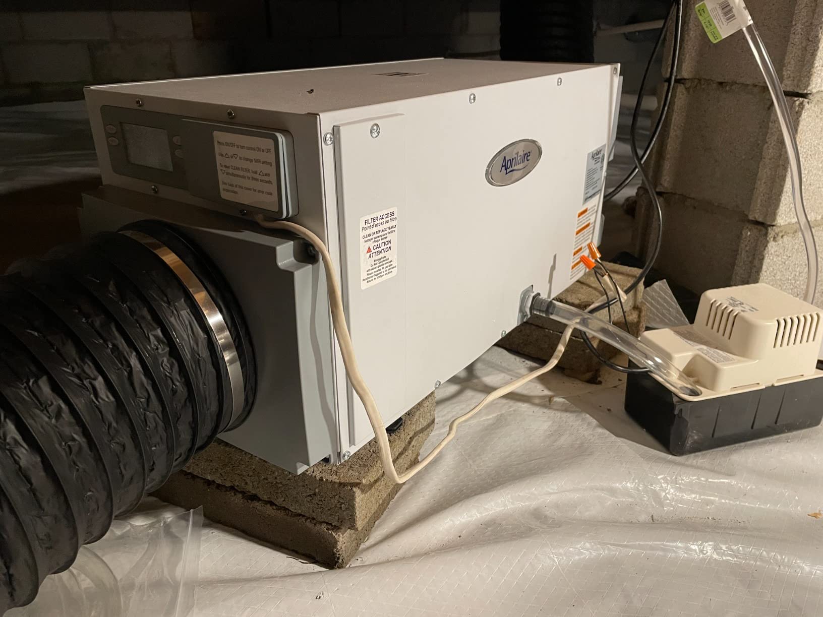 AprilAire E070 Pro 70-Pint Crawl Space Dehumidifier with Drain Hose, Commercial-Grade Whole-House Dehumidifier for Crawlspace, Basement, or Whole Home up to 2,200 sq. ft. customer photo 2