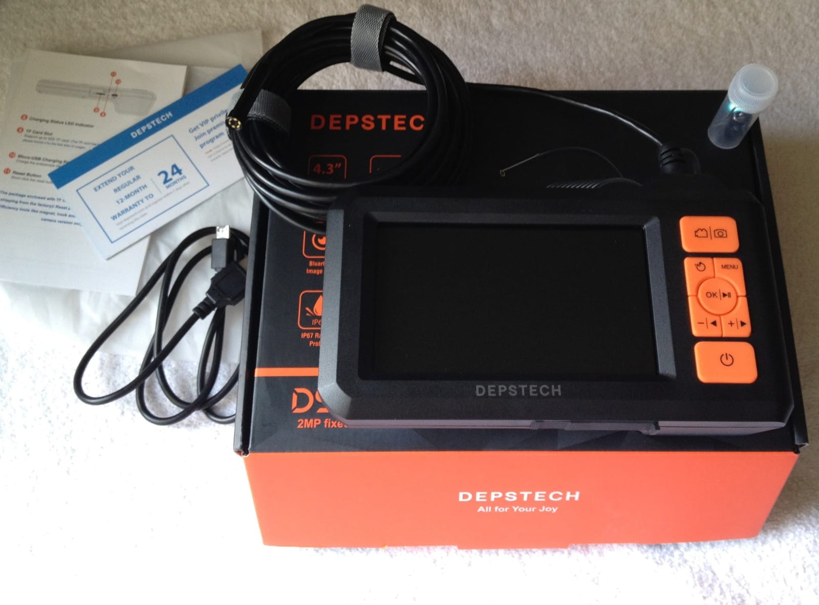 DEPSTECH 5.5mm Industrial Endoscope, 1080P Digital Borescope Inspection Camera with 4.3