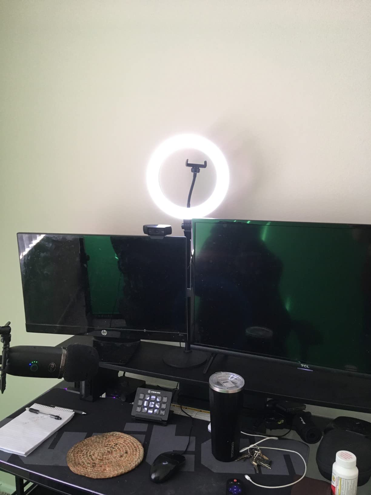 Desk Ring Light with Stand for Computer, Desk Light for Video Recording | 10.5