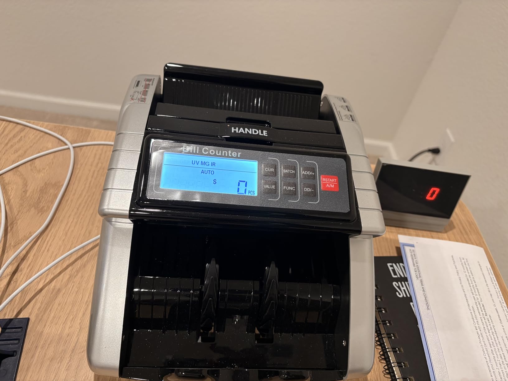 Aneken Money Counter Machine with Value Count, Dollar, Euro UV/MG/IR/DD/DBL/HLF/CHN Counterfeit Bill Detectors，Add and Batch Modes, Cash Counter with LCD Display customer photo 2