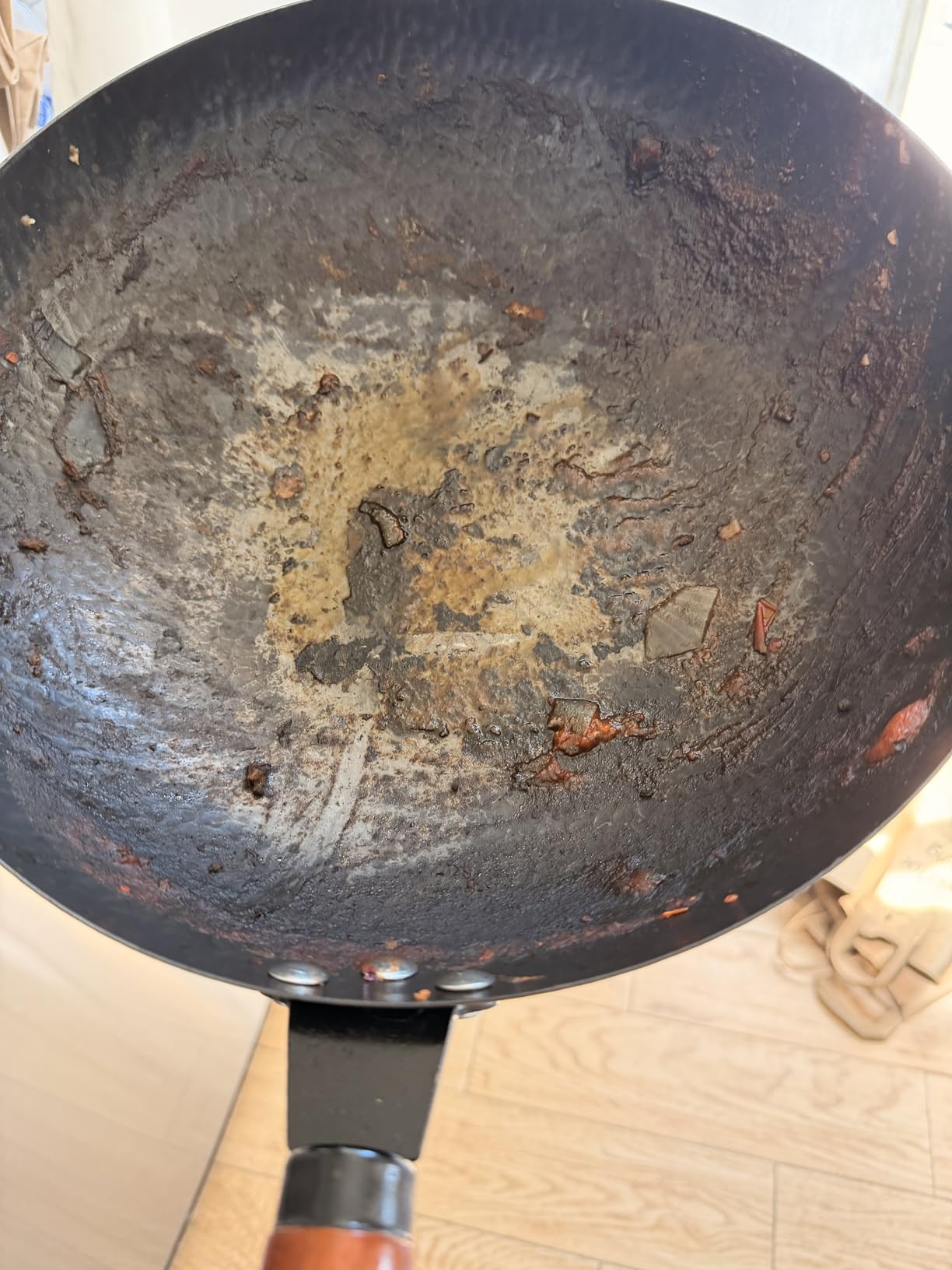 14 Piece Carbon Steel Wok Pan, Woks & Stir-Fry Pans Set with Wooden Lid Cookwares, No Chemical Coated Flat Bottom Chinese Pan for Induction, Electric, Gas, Halogen All Stoves - 12.6'' customer photo 2