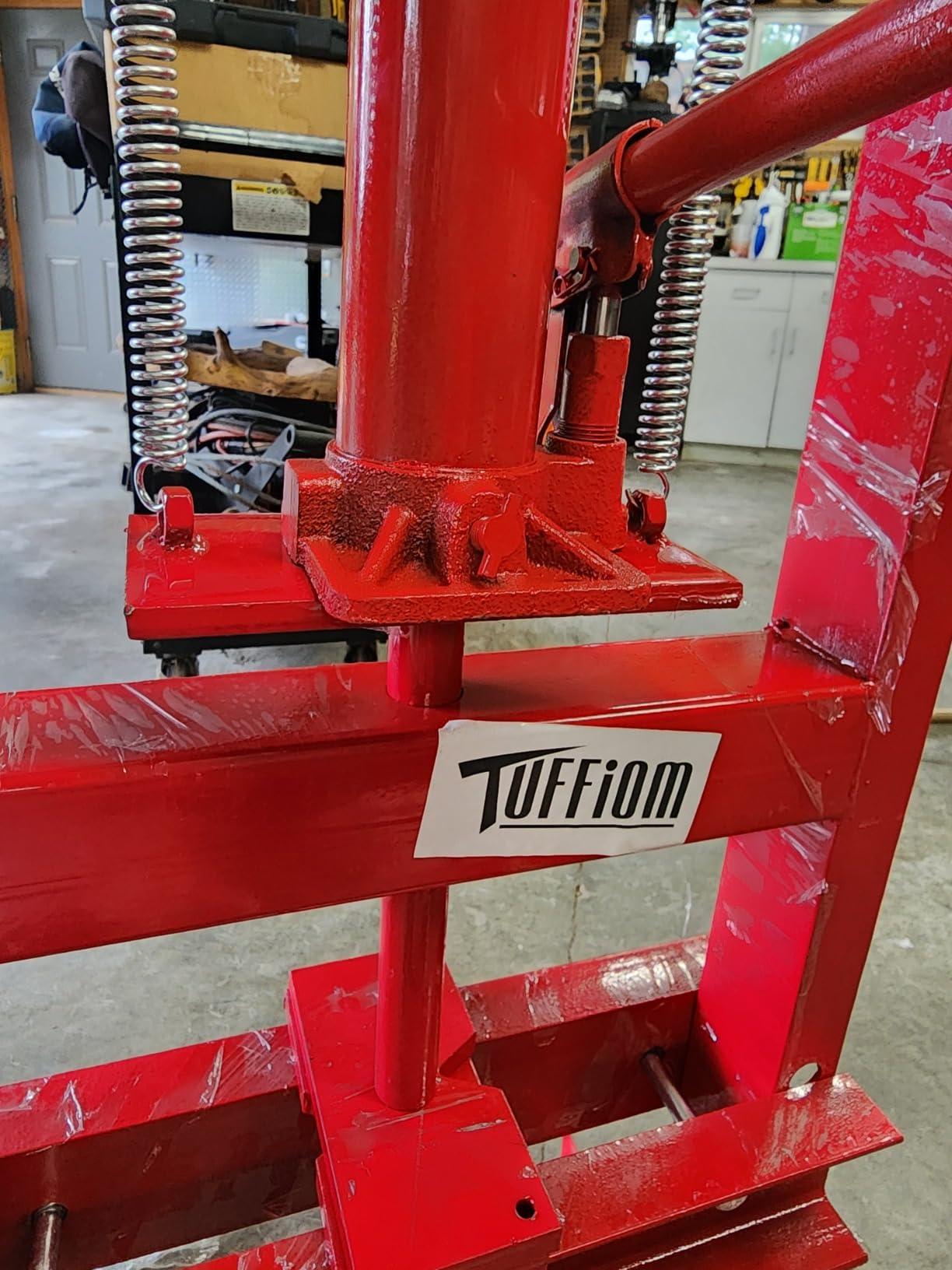 TUFFIOM 6Ton Hydraulic Shop Press with Press Plates, H-Frame Adjustable Working Table Height Garage Benchtop Press, Red, 18.9”L x 15.75”W x 36.8”H customer photo 2