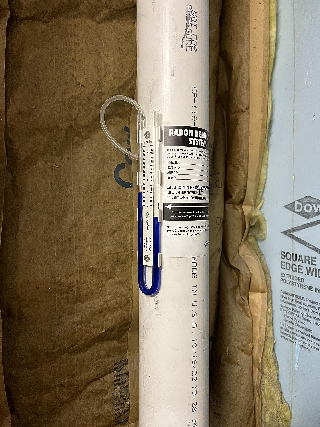 XYF Air Easy Read Manometer | U-Tube Air Pressure Indicator (Blue) customer photo 1