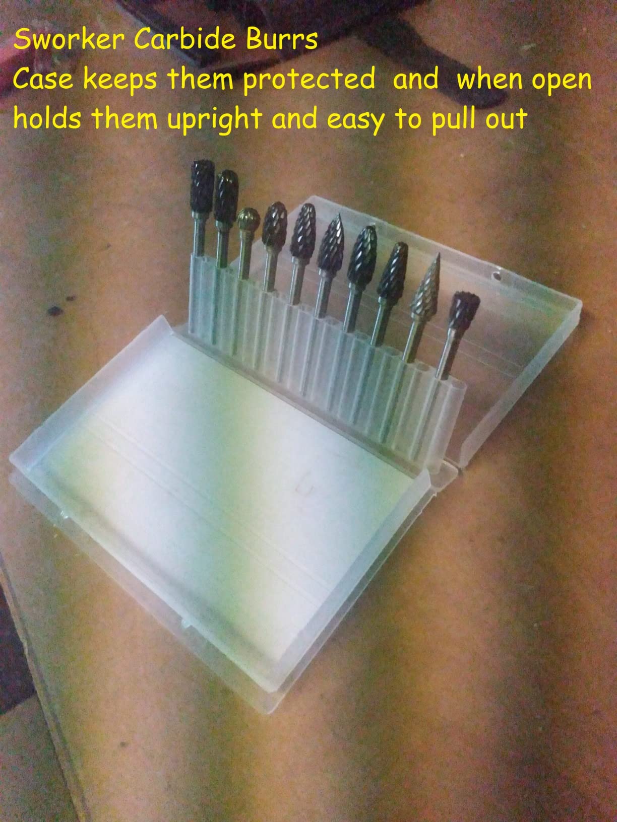 Sworker 10 Pcs Carbide Burr Set 1/8