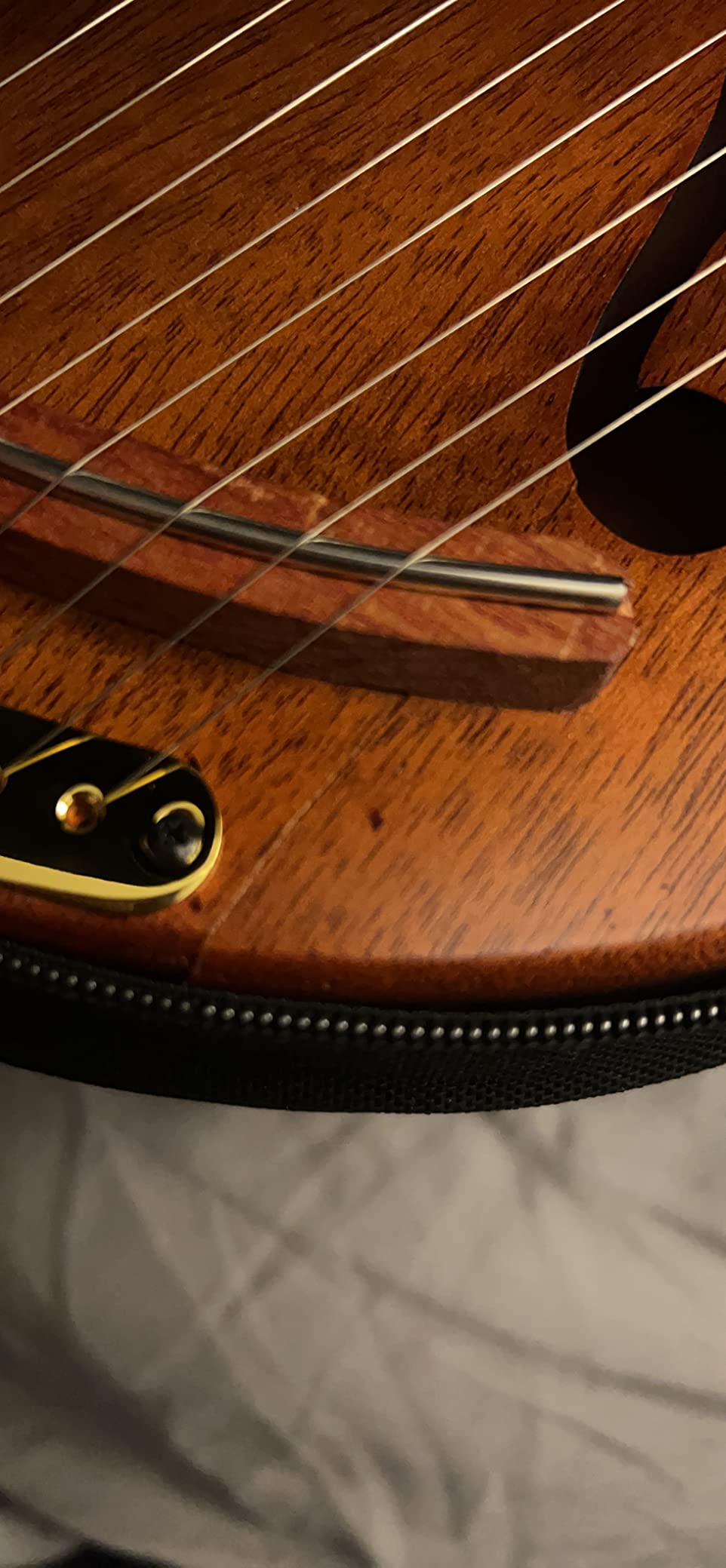 Lotkey Lyre Harp,16 Metal Strings Iron Saddle Mahogany Lyre Harp with Tunning Wrench, Extract Strings, Manual and Gig Bag customer photo 2