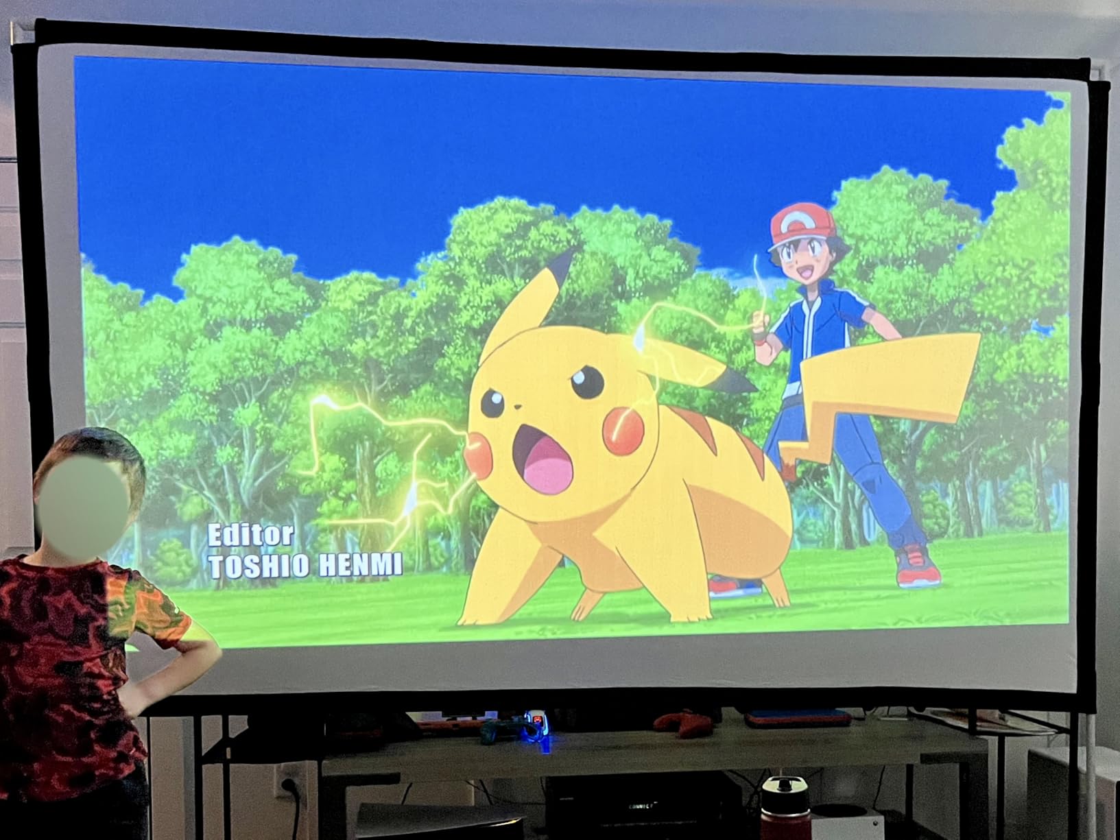 Portable Projector Screen Stand Outdoor: Movie Projection Screen 80 inch 4K HD16:9 Outside Screen with Carry Bag for Home Theater Backyard Cinema Travel Foldable Anti Crease customer photo 1