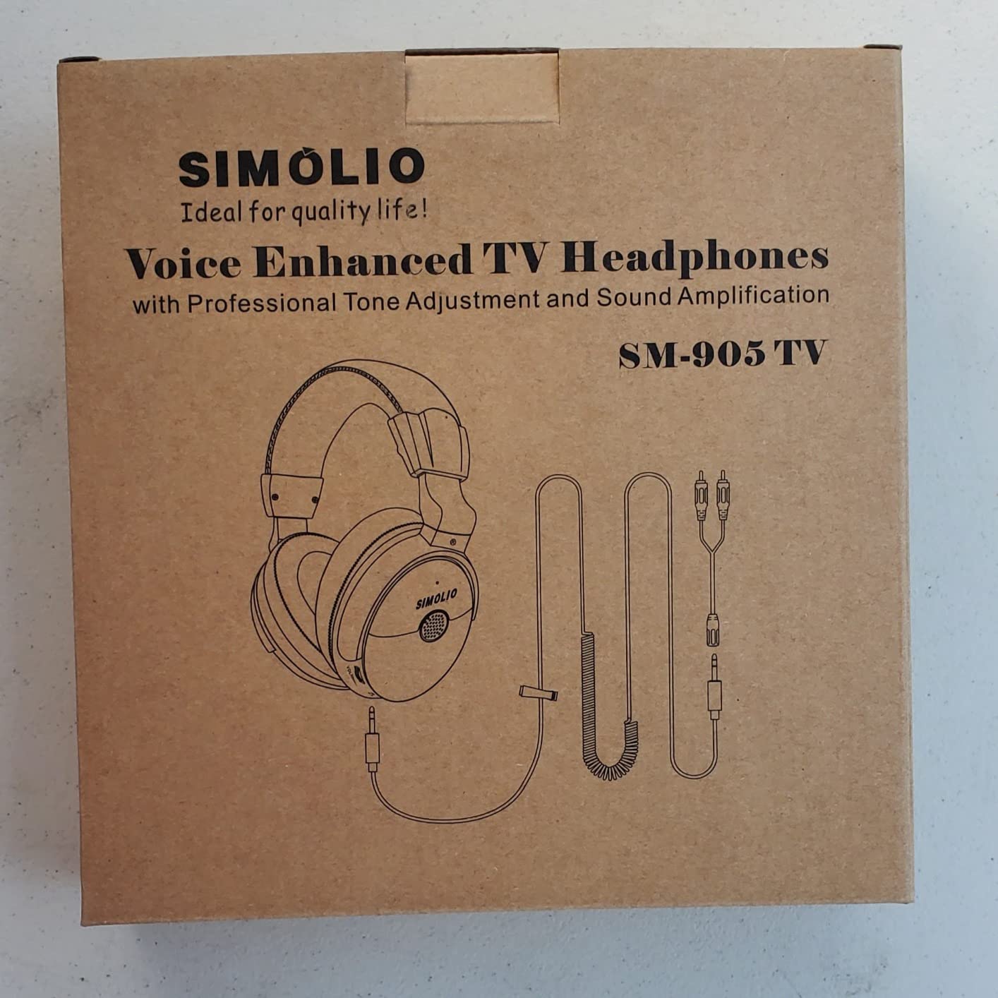 SIMOLIO Sound Amplified Wired Headphones with Extra Long Cord for TV with Clear Dialogue customer photo 1