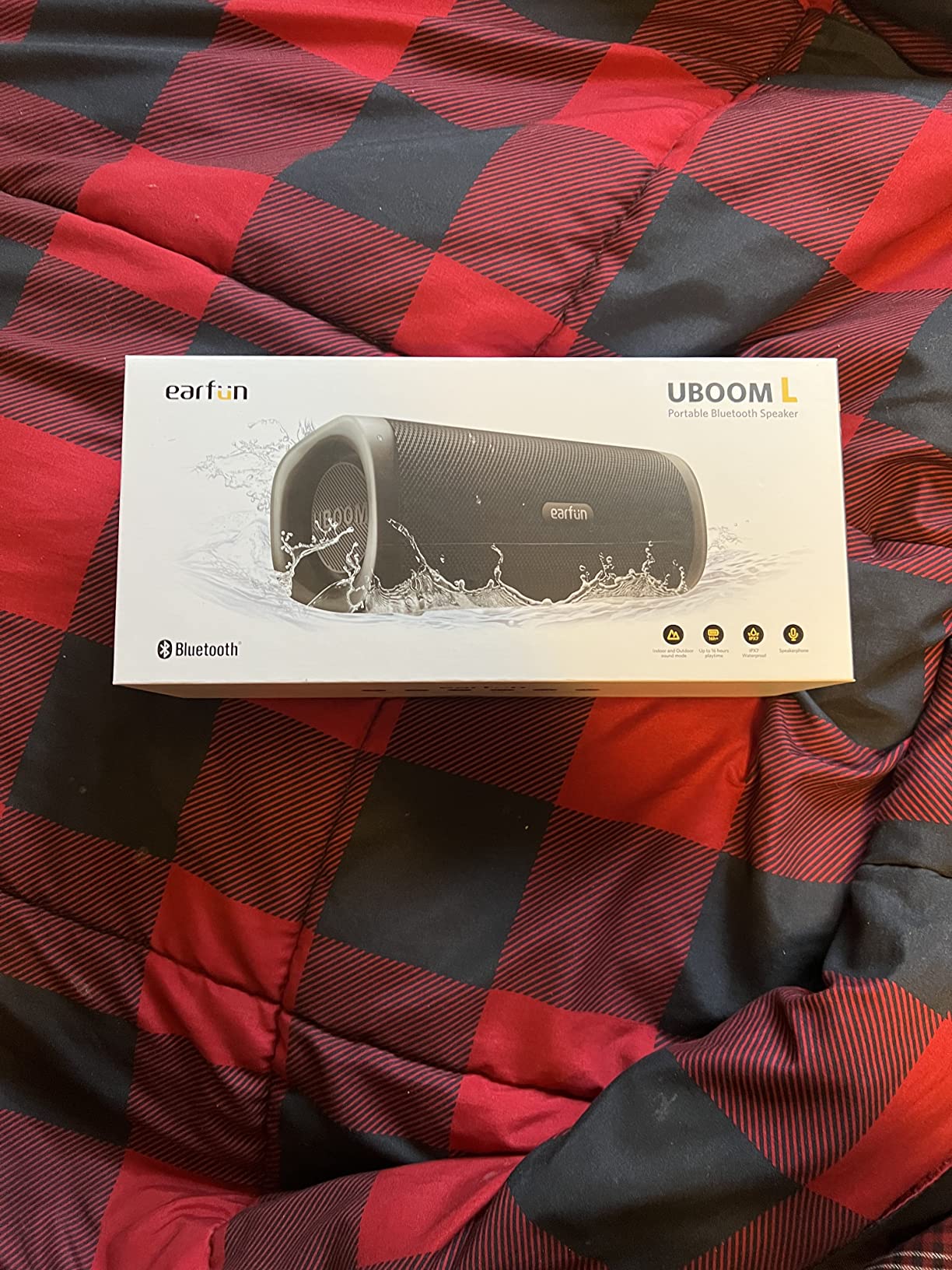 EarFun UBOOM L Bluetooth Speaker, Portable Speaker 28W Loud Stereo Sound, Rich Bass, IP67 Waterproof, Dual Pairing, Built-in Mic, Low Latency, Wireless Speakers for Party, Indoor & Outdoor customer photo 1