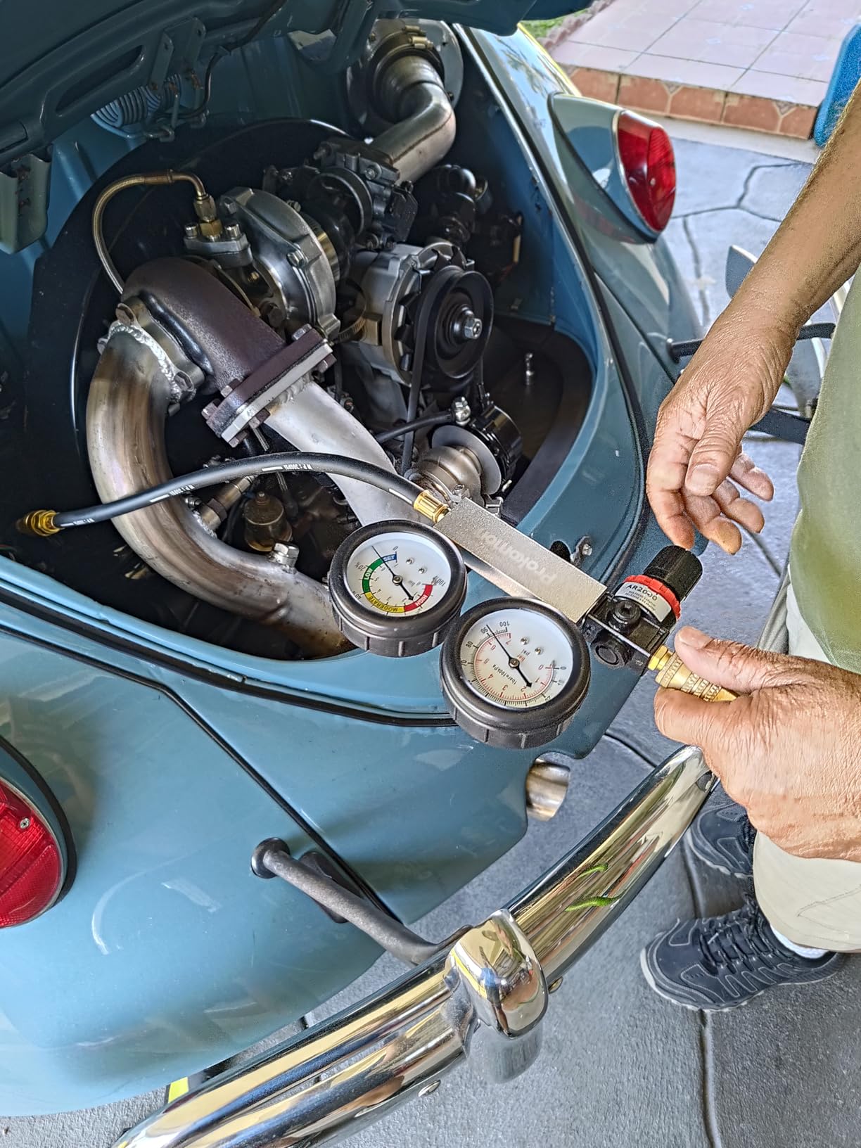 Engine Cylinder Leak Down Tester Kit;Gasoline Engine Leakdown Tester Kit with Extension Rod;Cylinder Leakage Tester Set for Pressure Check and Leakage Rate Test customer photo 1
