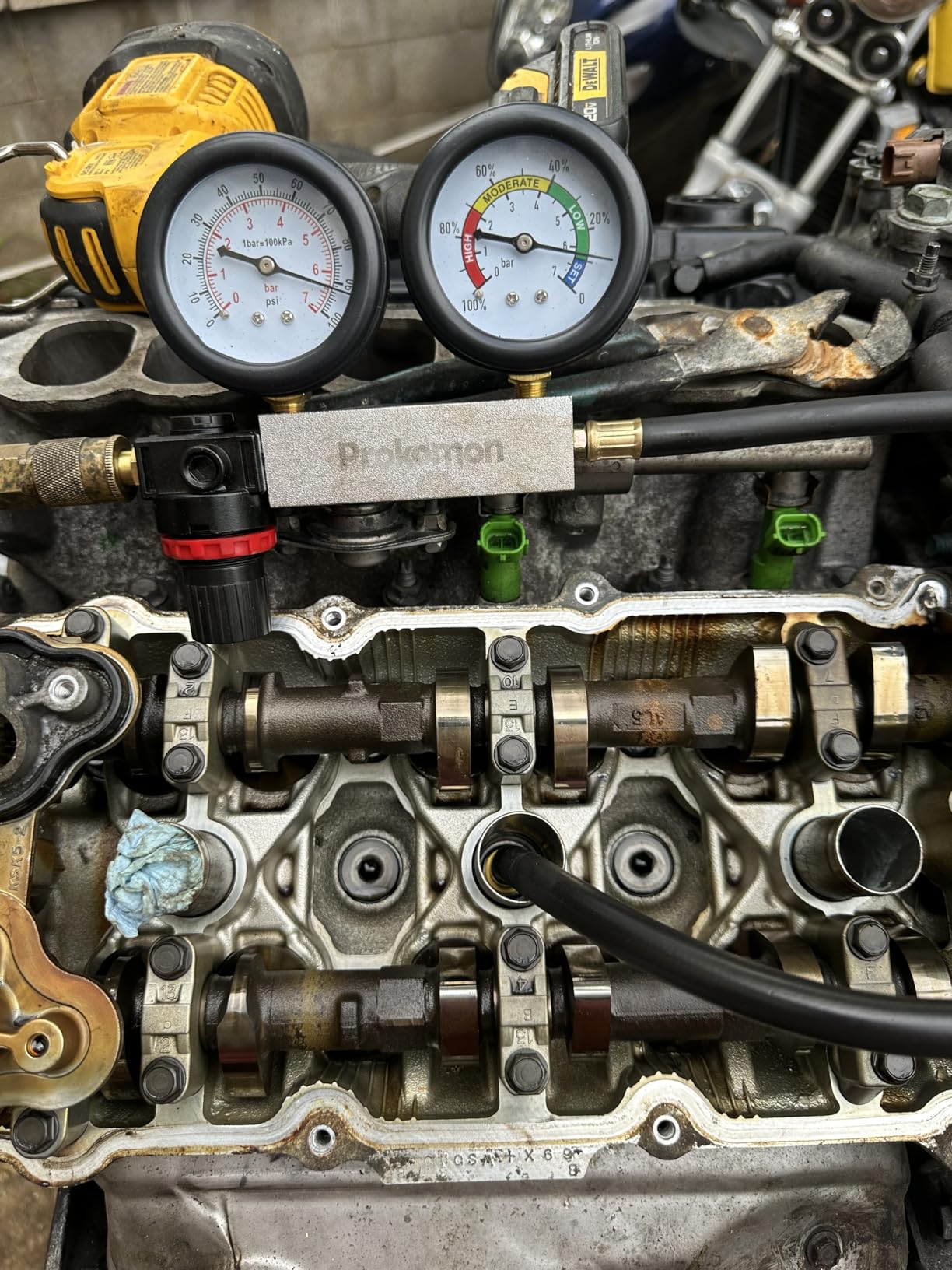 Engine Cylinder Leak Down Tester Kit;Gasoline Engine Leakdown Tester Kit with Extension Rod;Cylinder Leakage Tester Set for Pressure Check and Leakage Rate Test customer photo 2