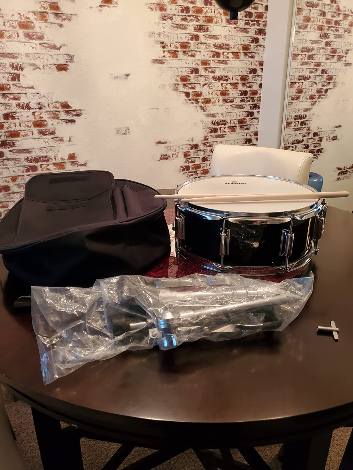 14 inch Snare Drum Set for Kids Students Beginners Practice Kit with Practice Pad Stand, Padded Gig Bag,Neck Strap,Glove,and Drum Sticks customer photo 2