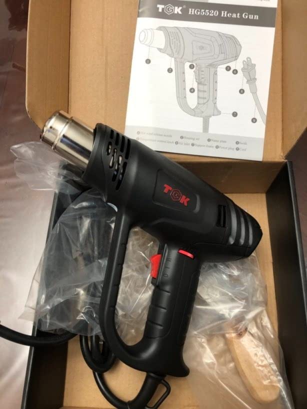 Heat Gun, TGK® 1800W Heavy Duty Hot Air Gun Kit 122℉~1202℉ Dual Temperature Settings with 3 Nozzle Attachments Overload Protection for Crafts, Shrink Wrapping/Tubing, Paint Removing, Epoxy Resin customer photo 2