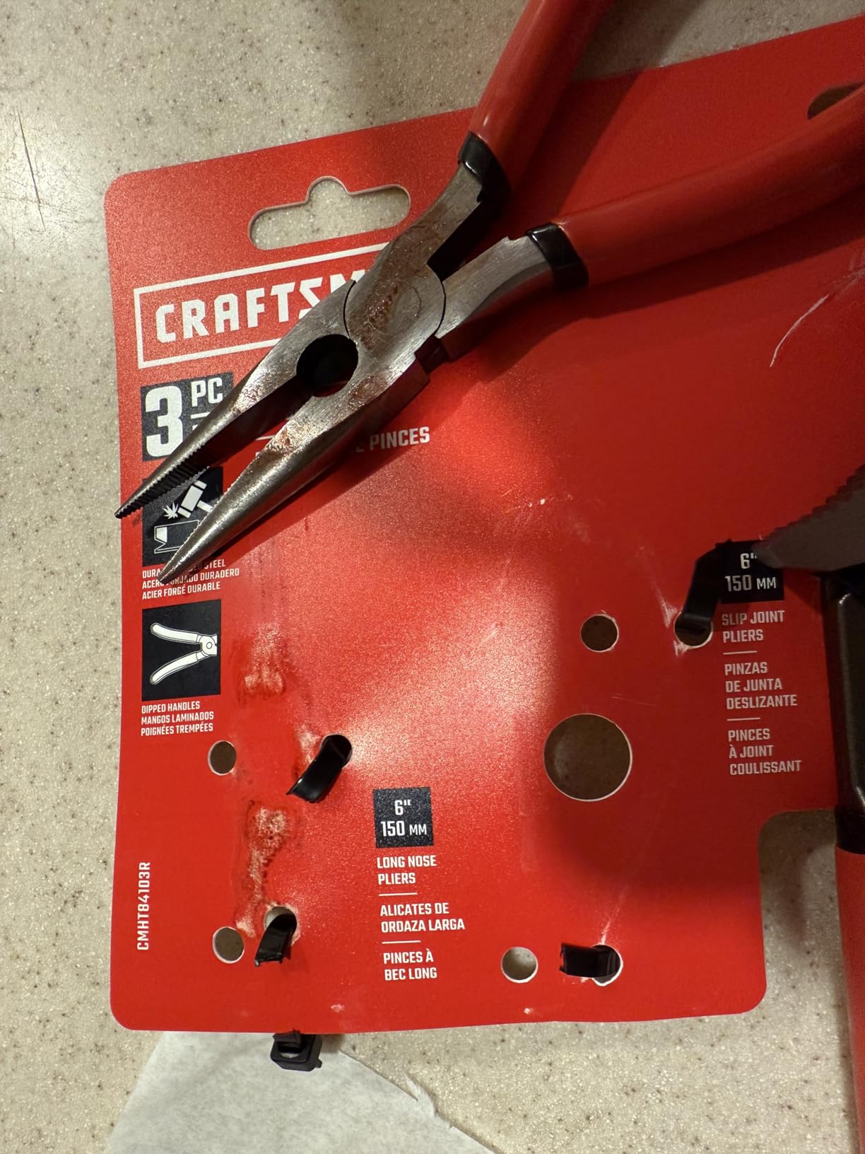 CRAFTSMAN Pliers Set, 3 Piece Set, Long Nose, Slip Joint, 8 Inch Groove (CMHT84103R) customer photo 2