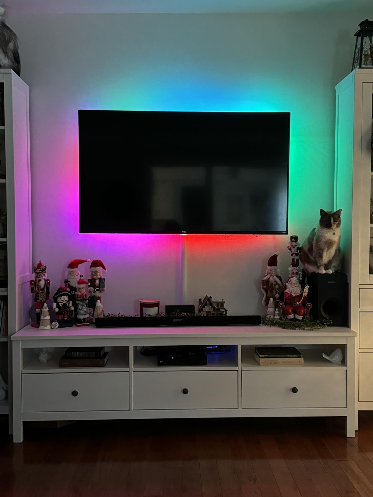 Govee TV LED Backlight, RGBIC Smart LED Strip Lights for 55-65 inch TVs | 99+ Scene Modes, Music Sync, Bluetooth and Wi-Fi APP Control, Works with Alexa & Google Assistant, Adapter, 12.5ft/114 LEDs customer photo 1